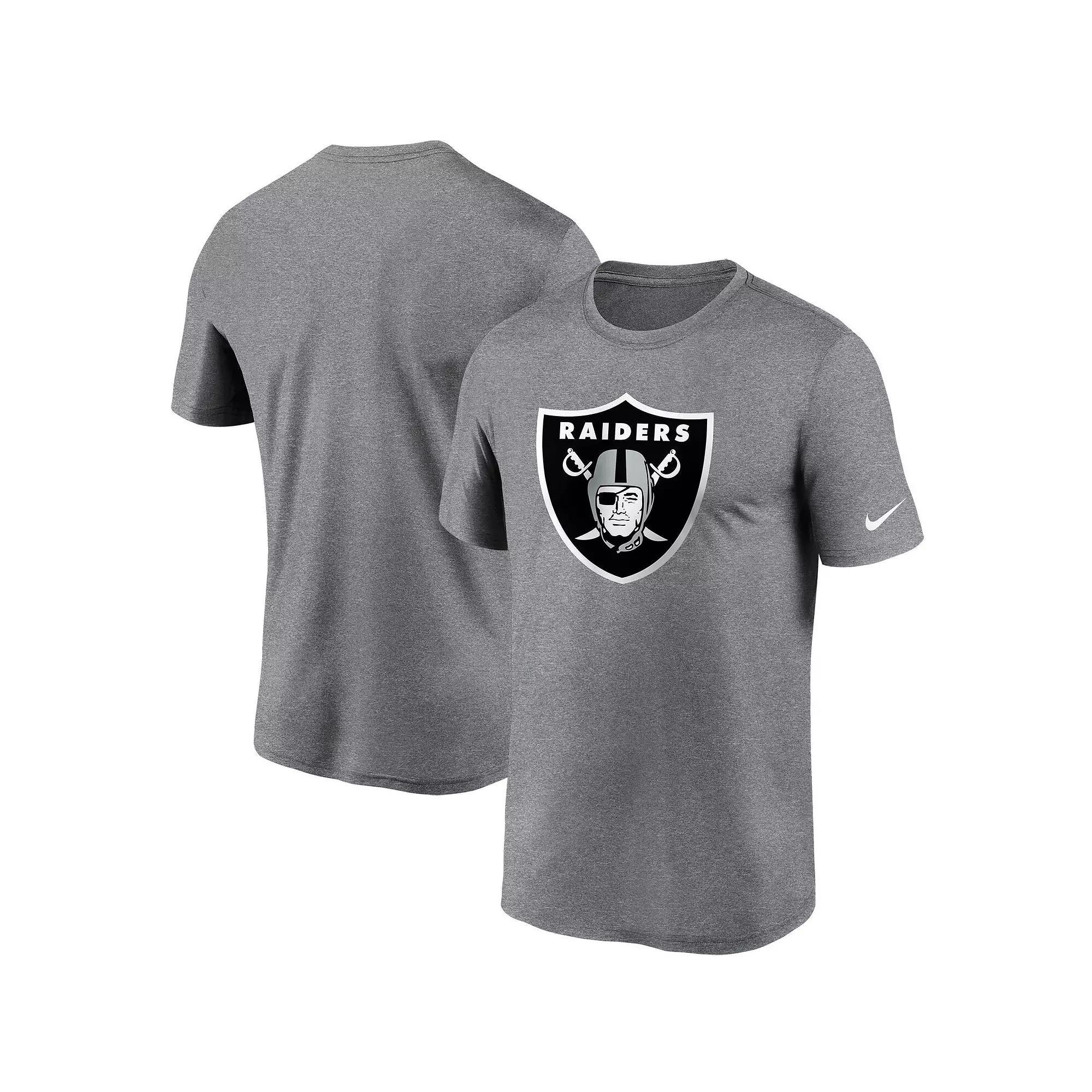 Men's Nike Heathered Charcoal Las Vegas Raiders Logo Essential Legend Performance T-Shirt, Size: Medium, Lvr Charco Product Image