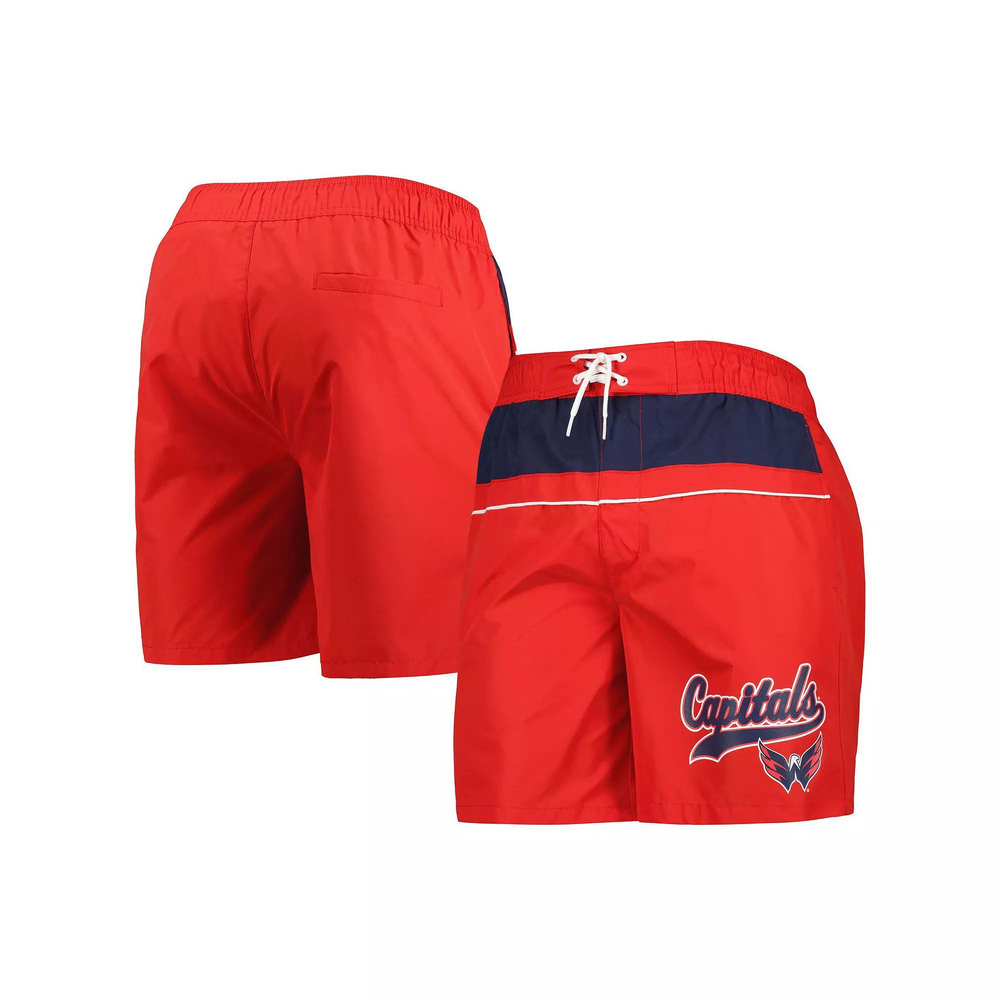 Men's Starter Red Washington Capitals Freestyle Volley Swim Shorts, Size: XL Product Image