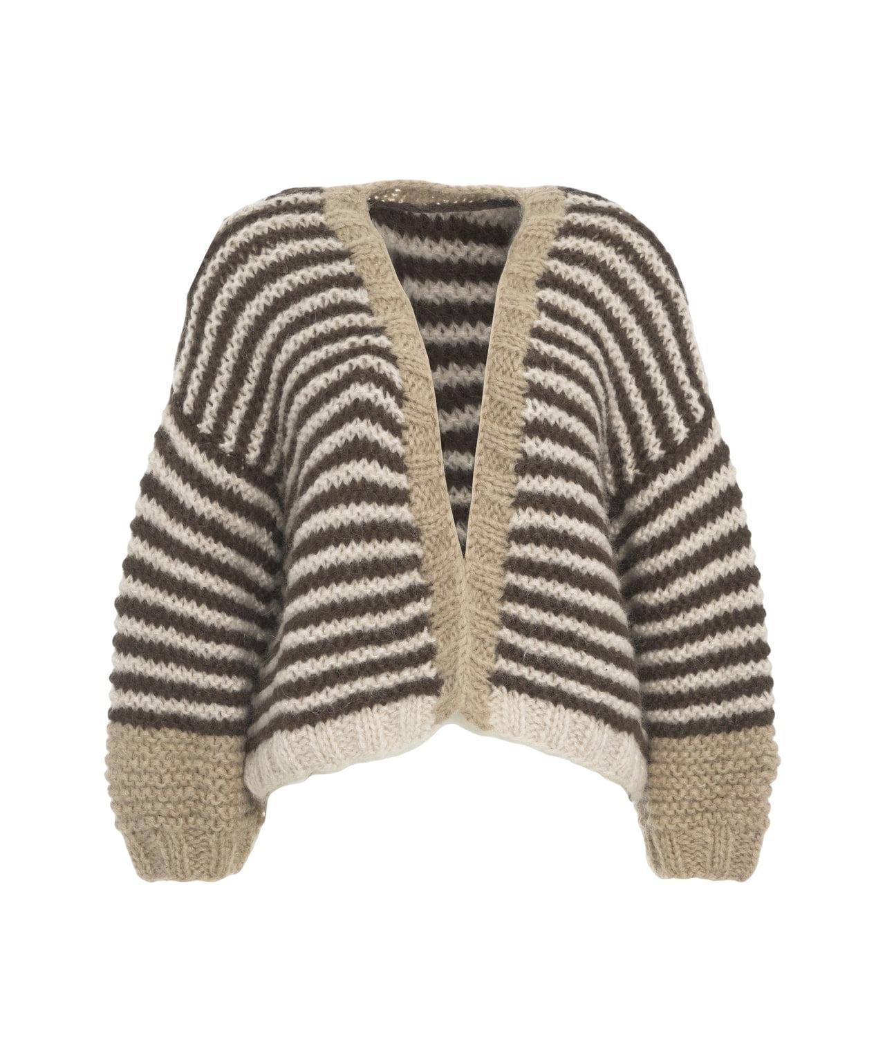 Striped mohair cardigan 'Luisa' Product Image