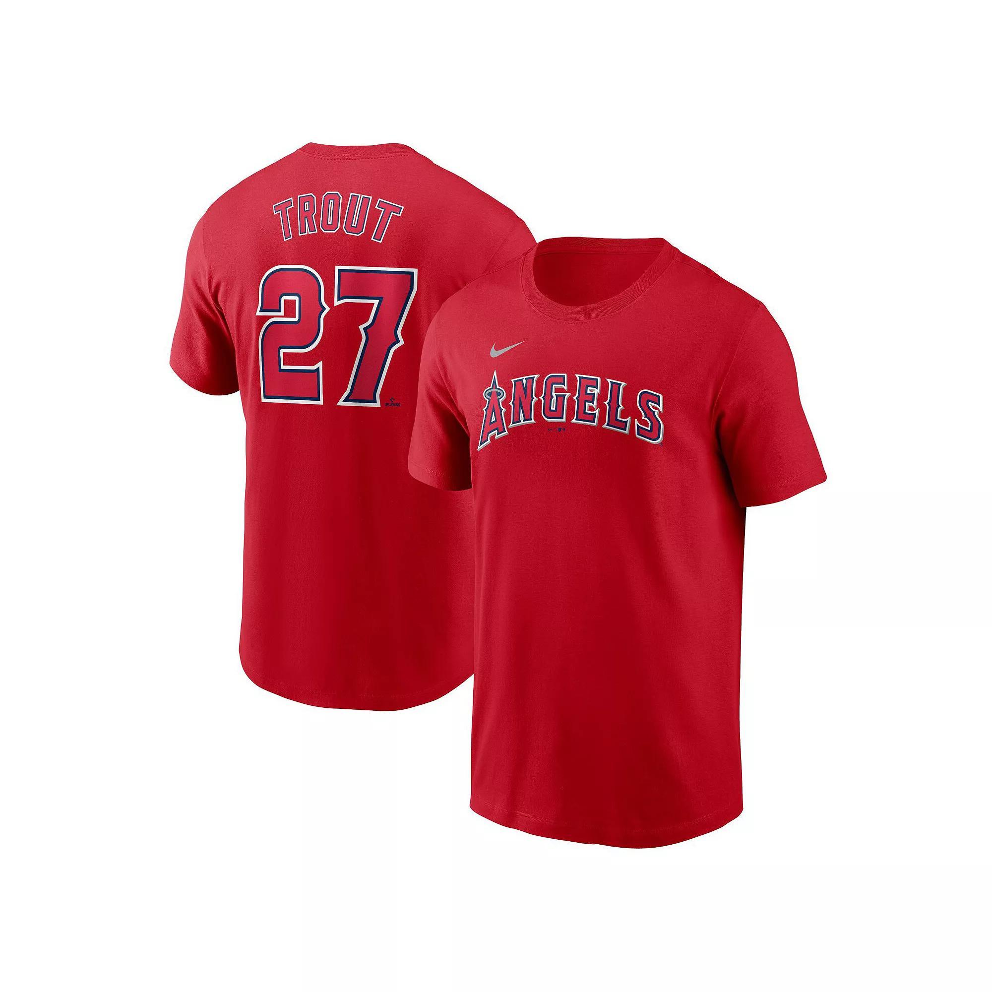 Men's Nike Mike Trout Red Los Angeles Angels Fuse Name & Number T-Shirt, Size: Small Product Image
