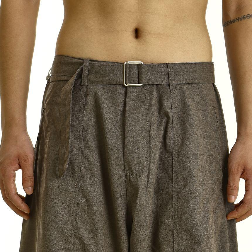 Mid Rise Plain Straight Leg Pants Product Image