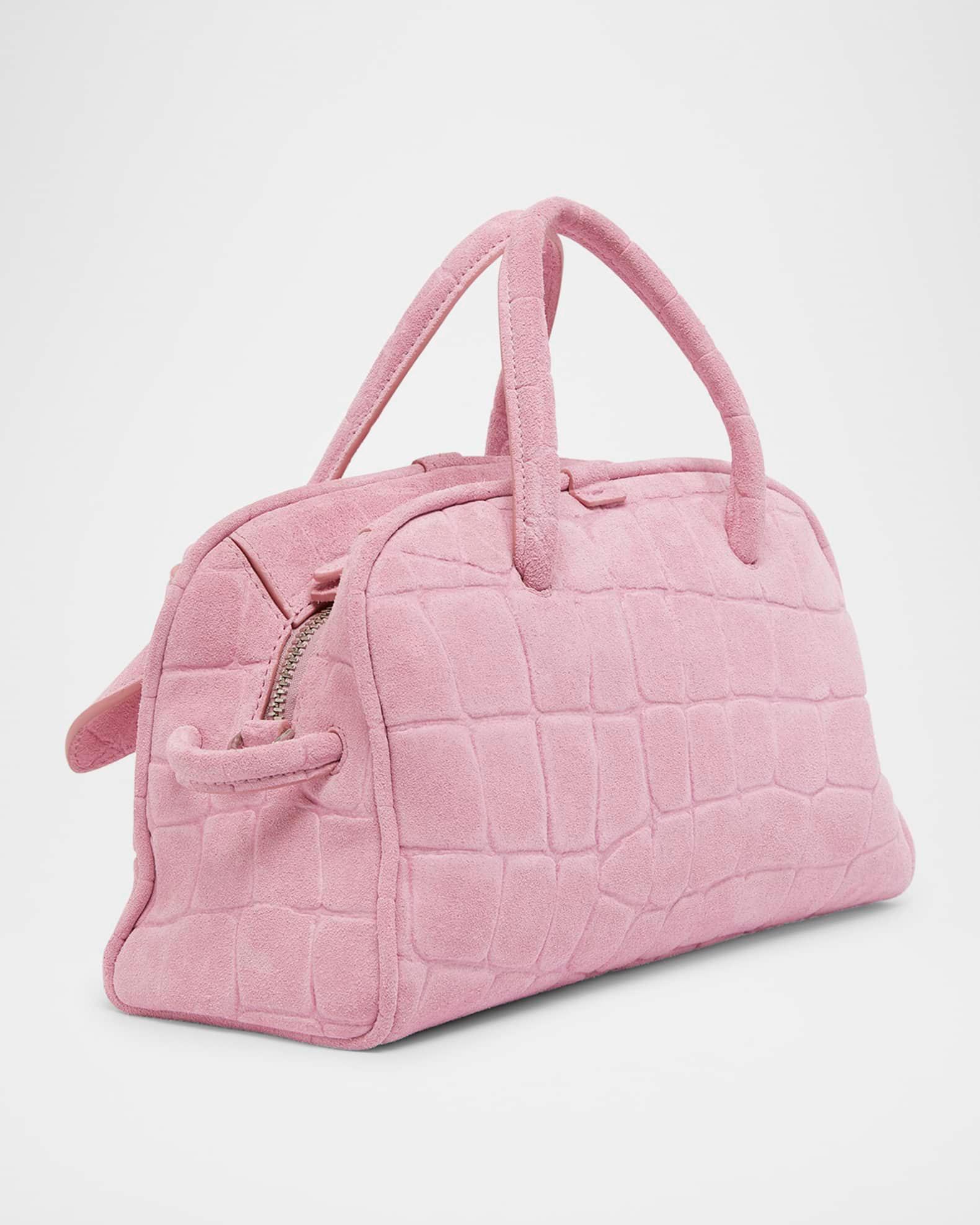 Le Petit Turismo Croc-Embossed Suede Bowling Bag Product Image