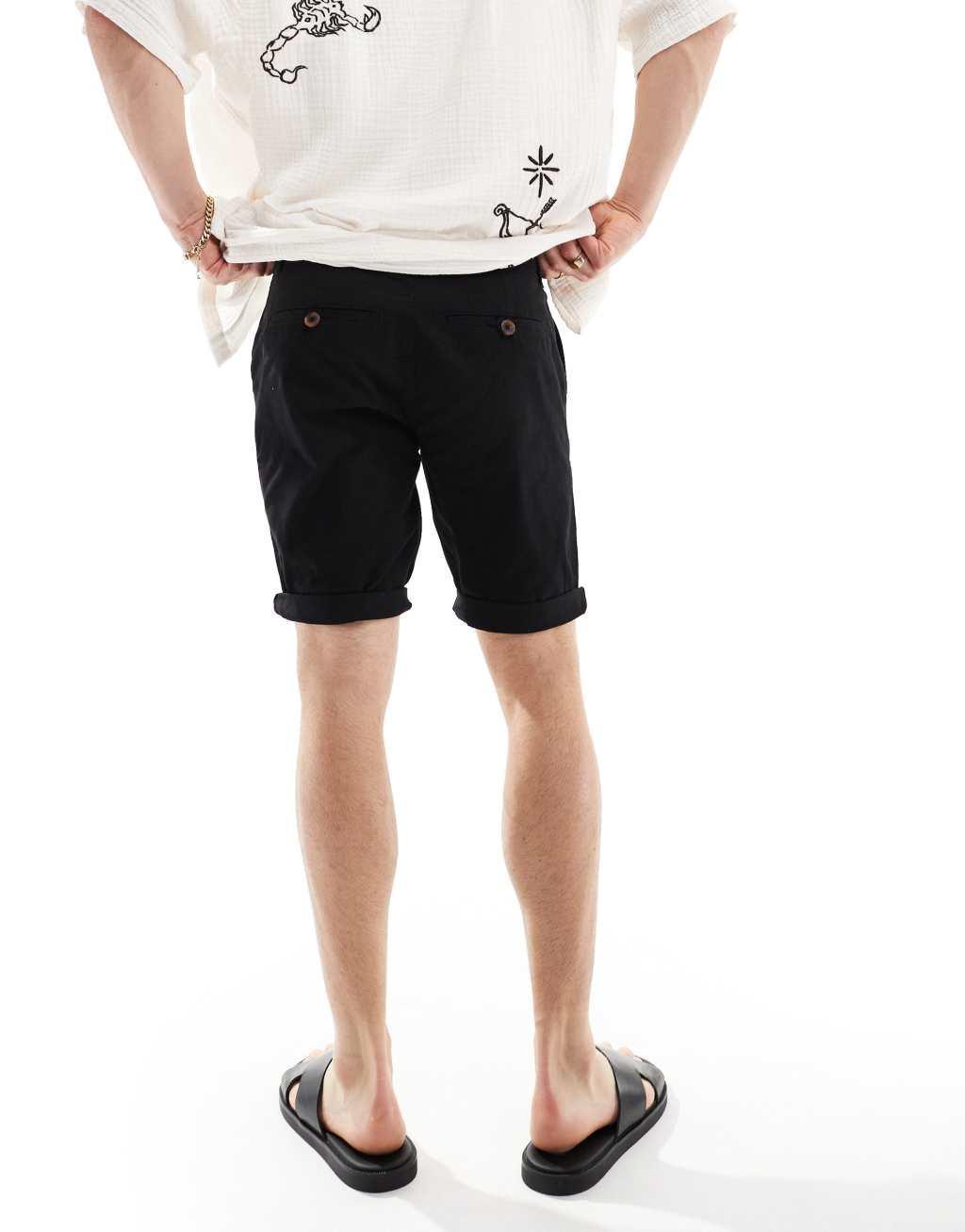 Threadbare chino shorts in black Product Image