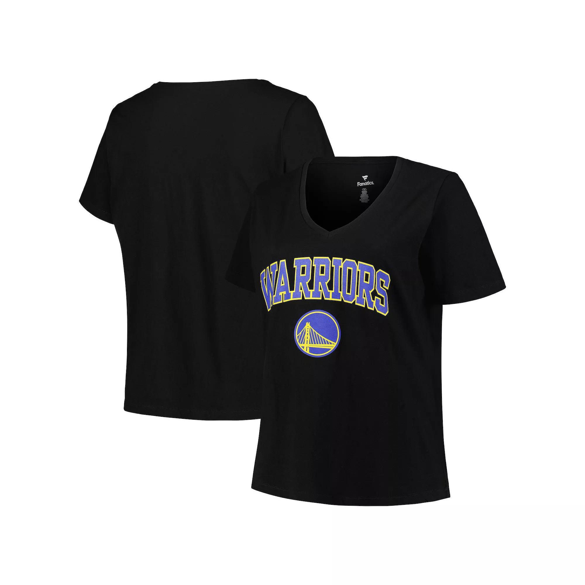 Women's Profile Black Golden State Warriors Plus Size Arch Over Logo V-Neck T-Shirt, Size: PLUS Medium Product Image