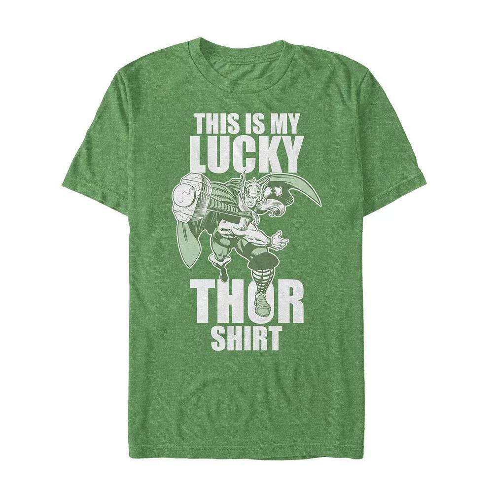 Men's Marvel "Lucky Thor" Graphic Tee, Size: XXL, Kelly Grey Product Image