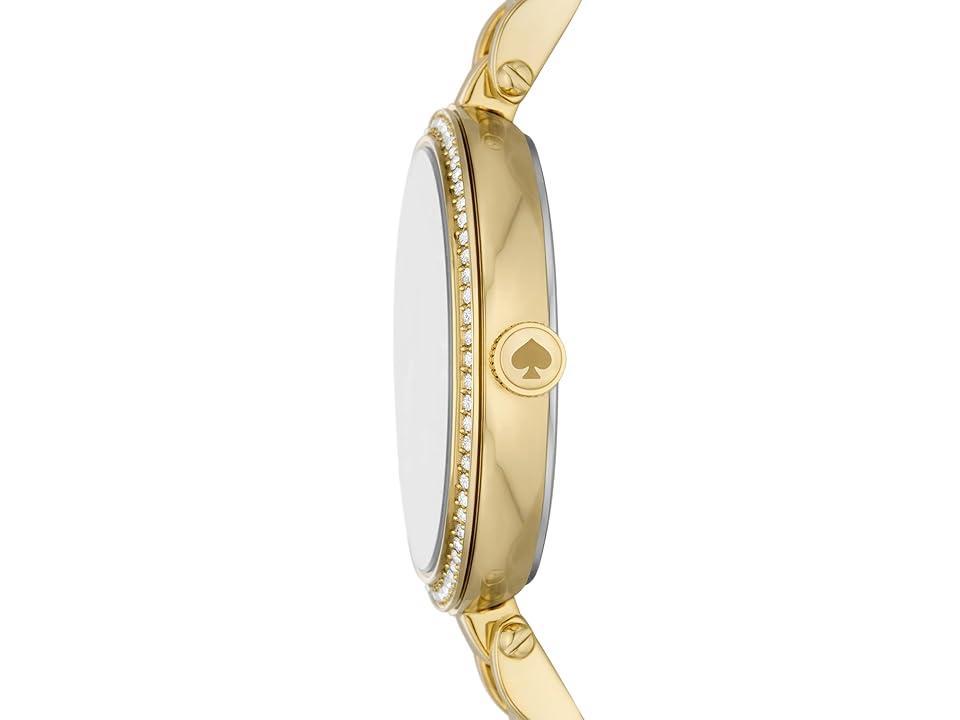 kate spade new york Womens Holland Three-Hand Black Leather Strap Watch Product Image