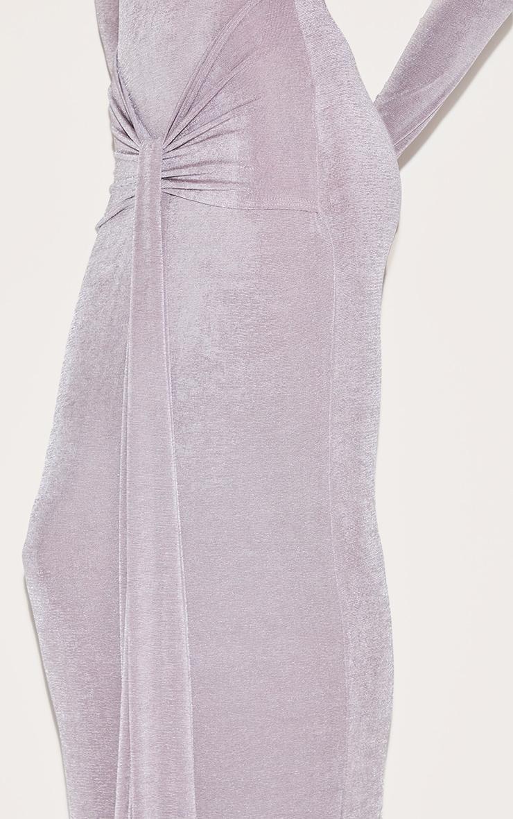  Mushroom Slinky Acetate Wrap Maxi Dress Product Image