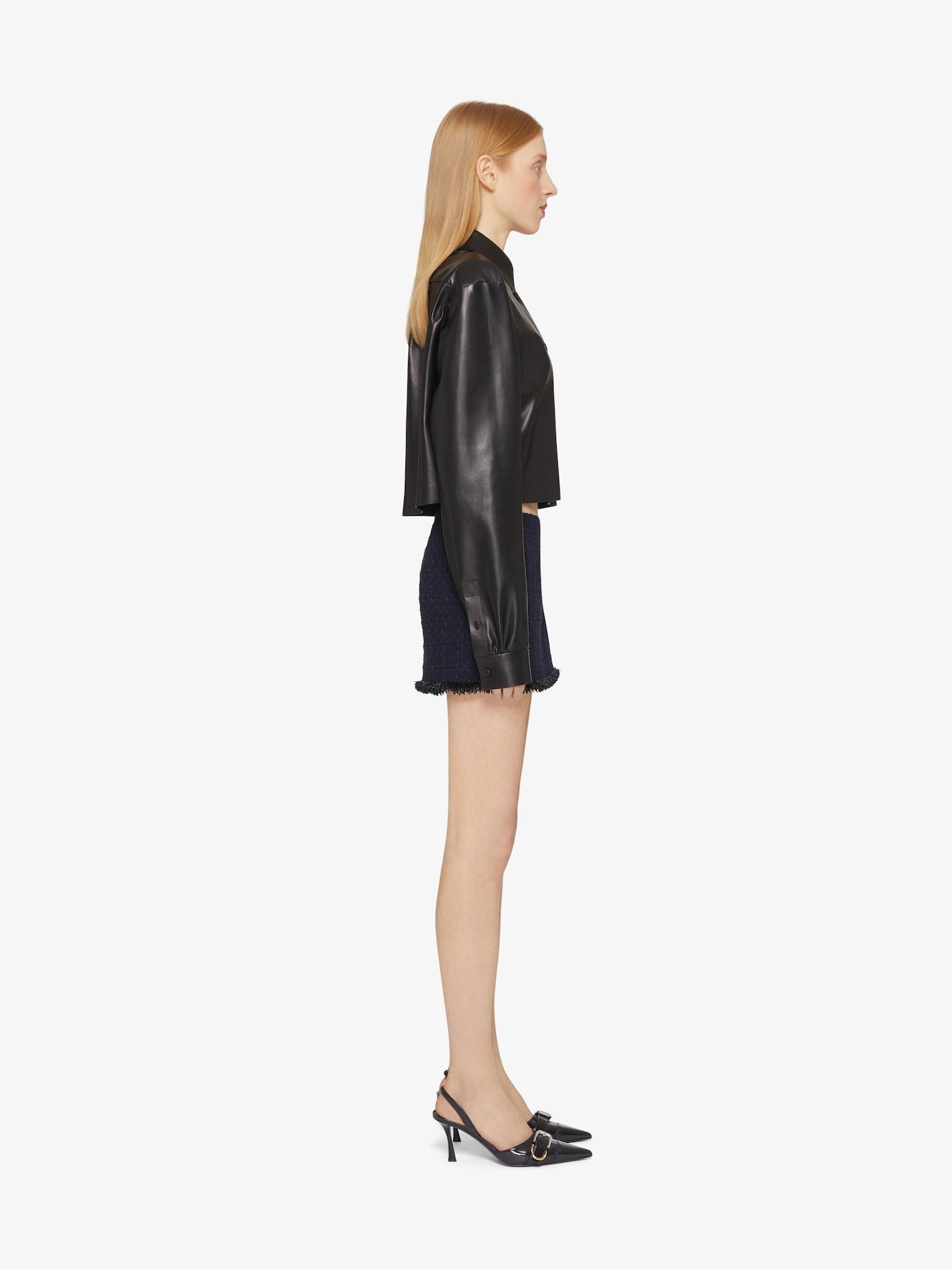 Cropped shirt in leather with 4G detail Product Image