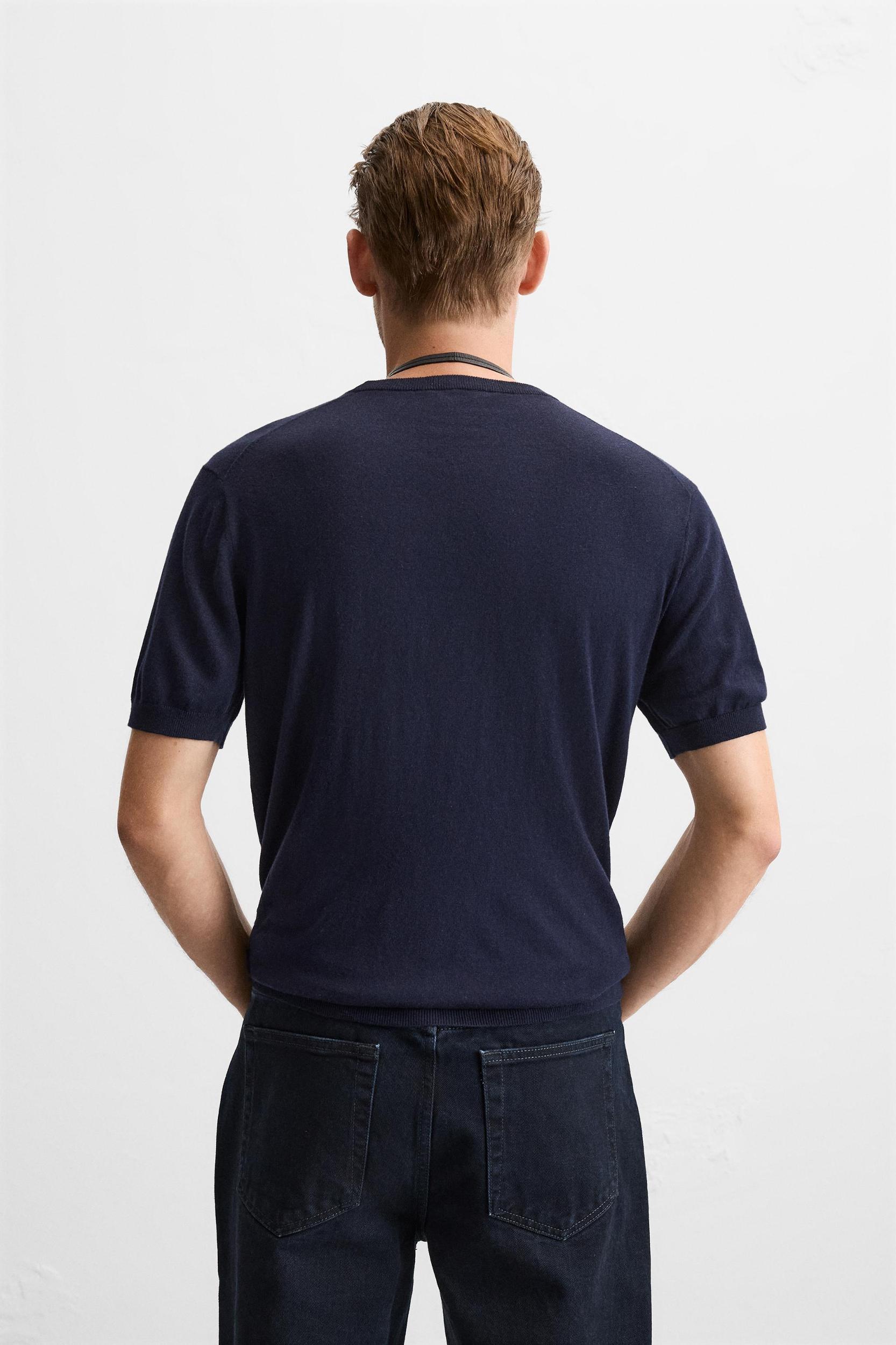 COTTON - SILK BLEND KNIT T-SHIRT Product Image
