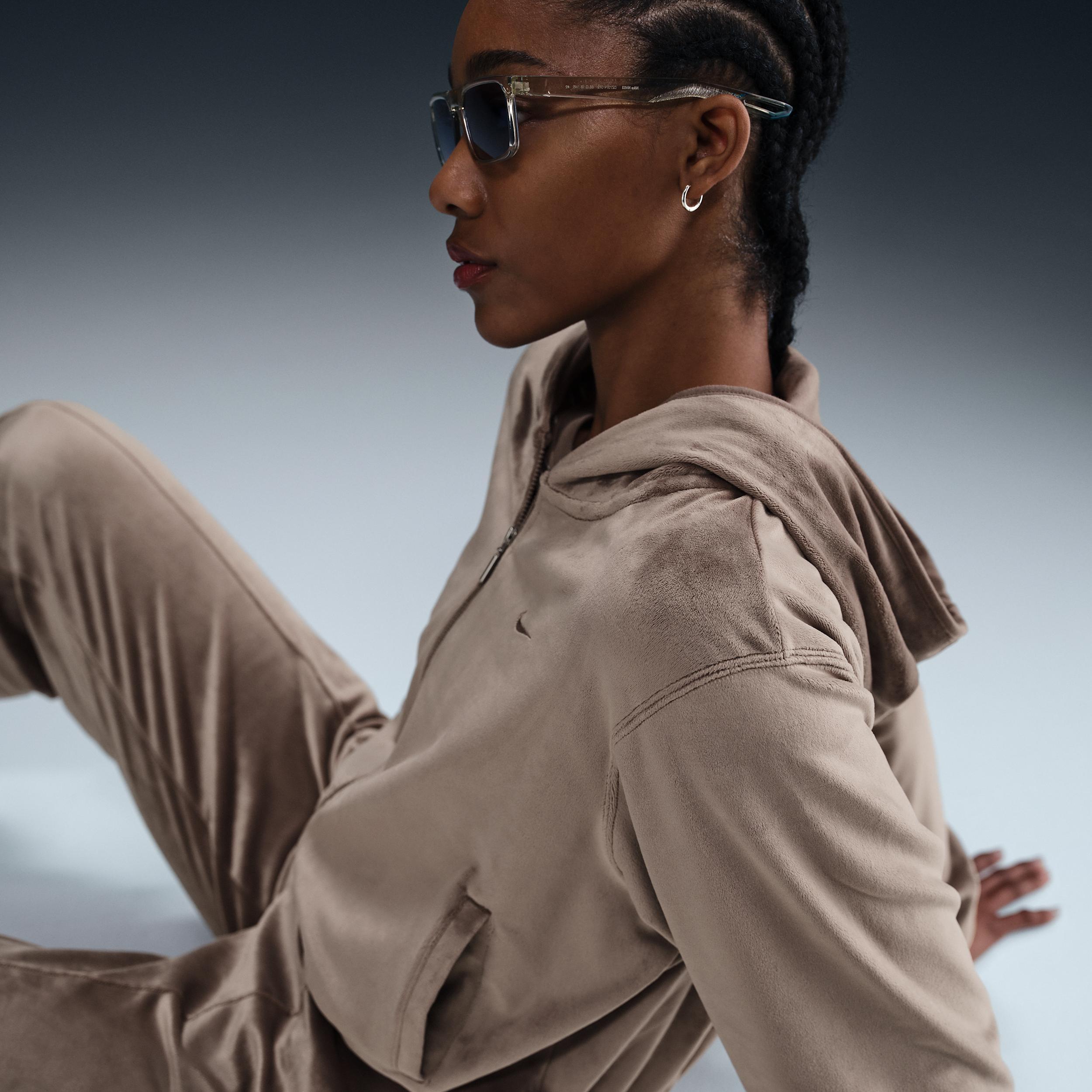 Women's Nike Sportswear Chill Knit Loose Velour Full-Zip Hoodie Product Image