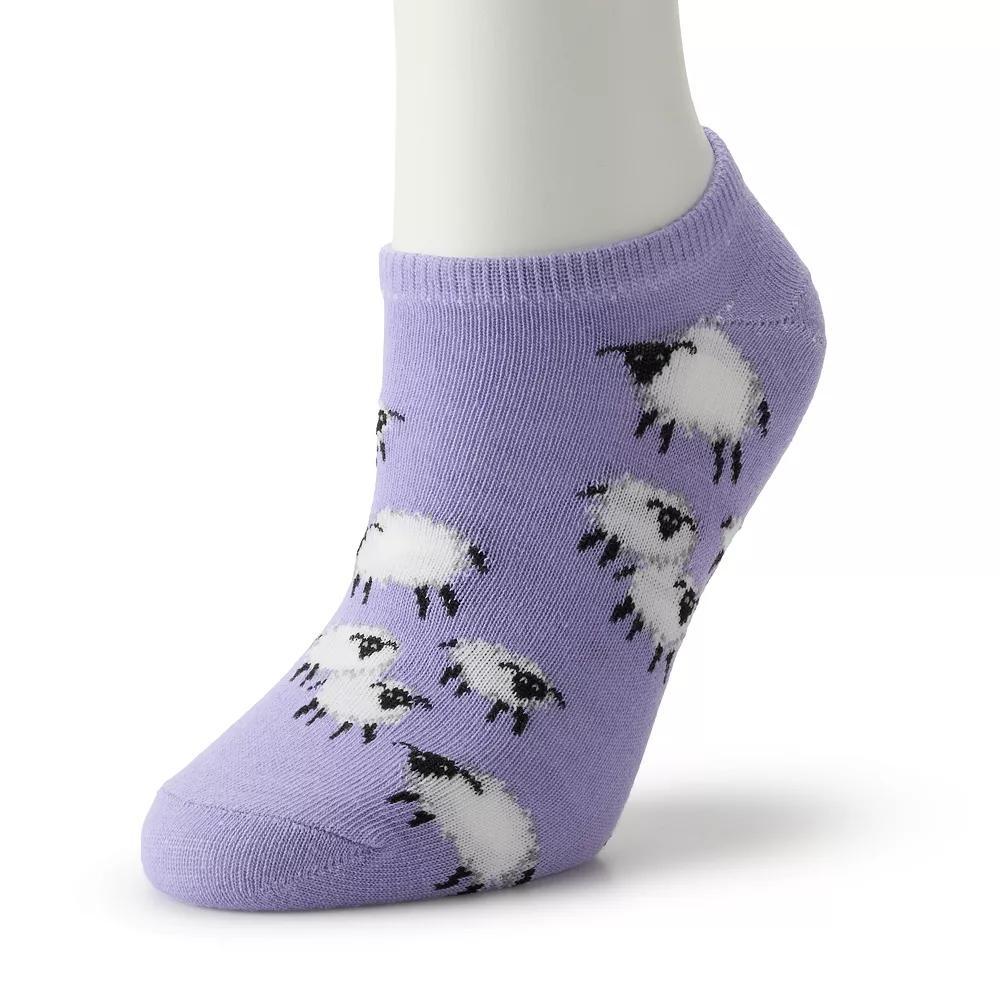 Women's Patterned No Show Socks, Size: 9-11, Purple Product Image