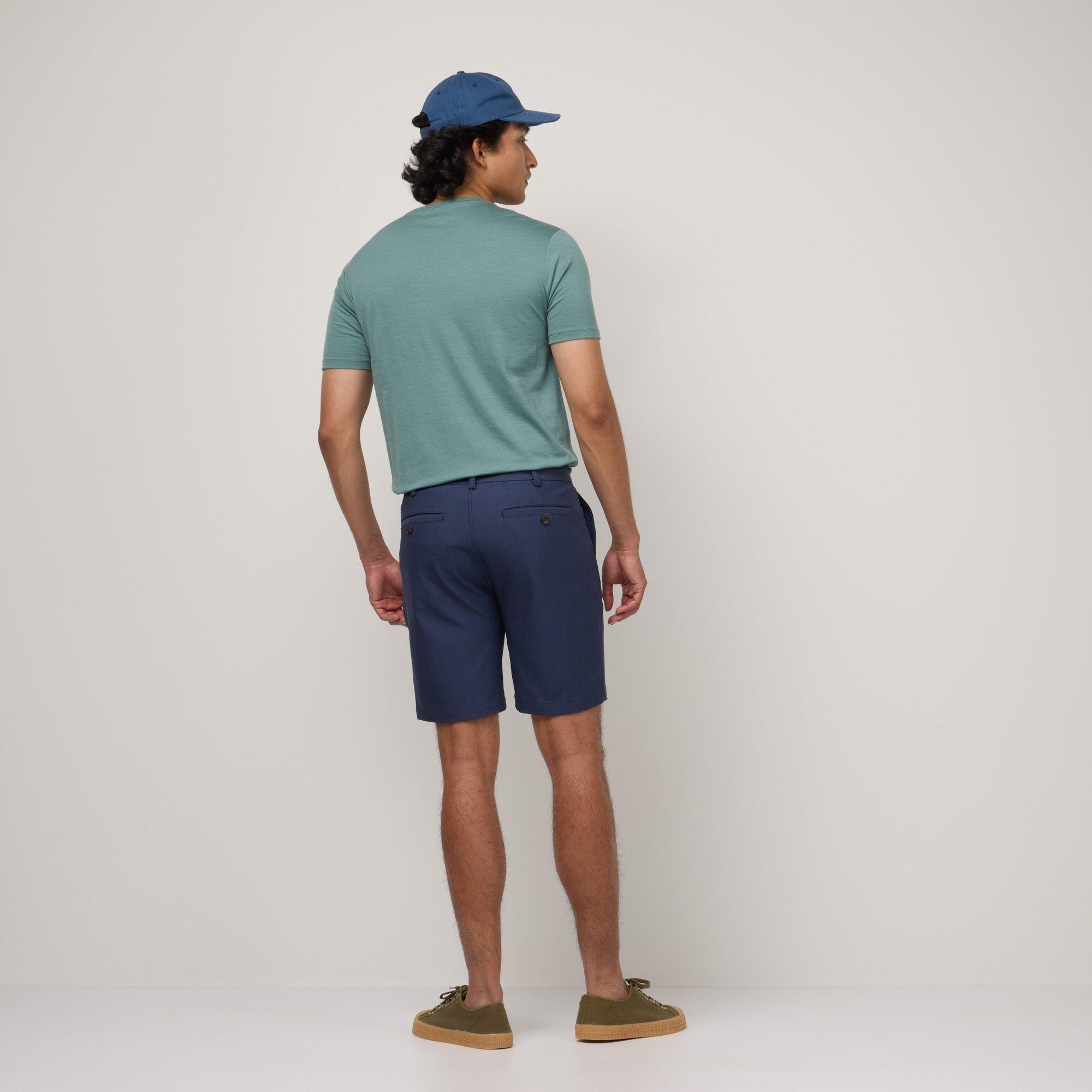 Merino Wool Stretch Canvas Shorts | Black Product Image