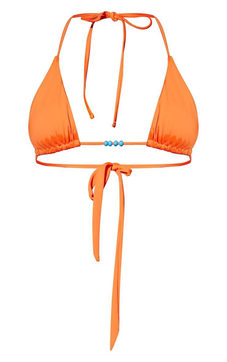 Orange Beaded Triangle Bikini Top Product Image