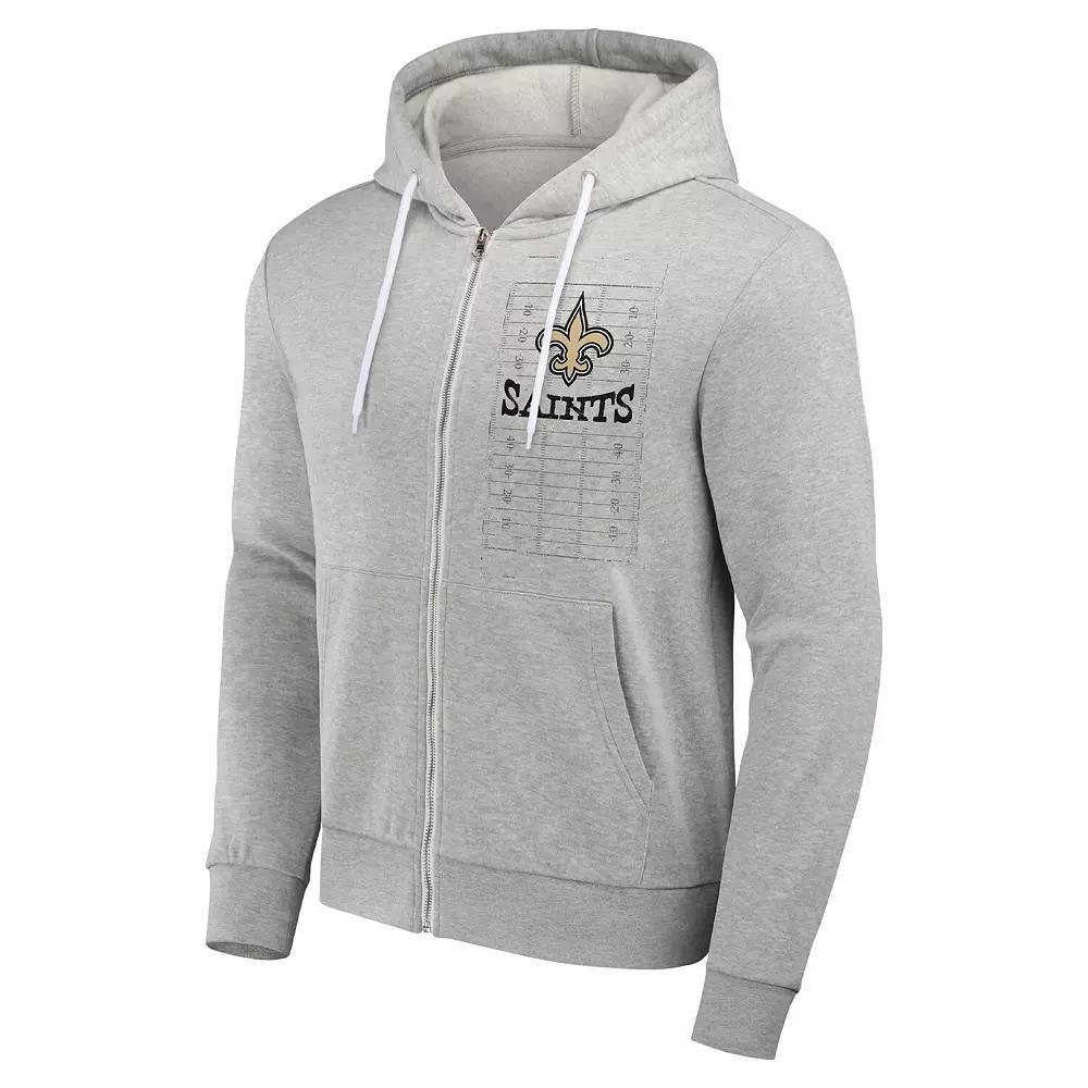 Men's NFL x Darius Rucker Collection by Fanatics Heather Gray New Orleans Saints Domestic Full-Zip Hoodie, Size: Small, Grey Product Image