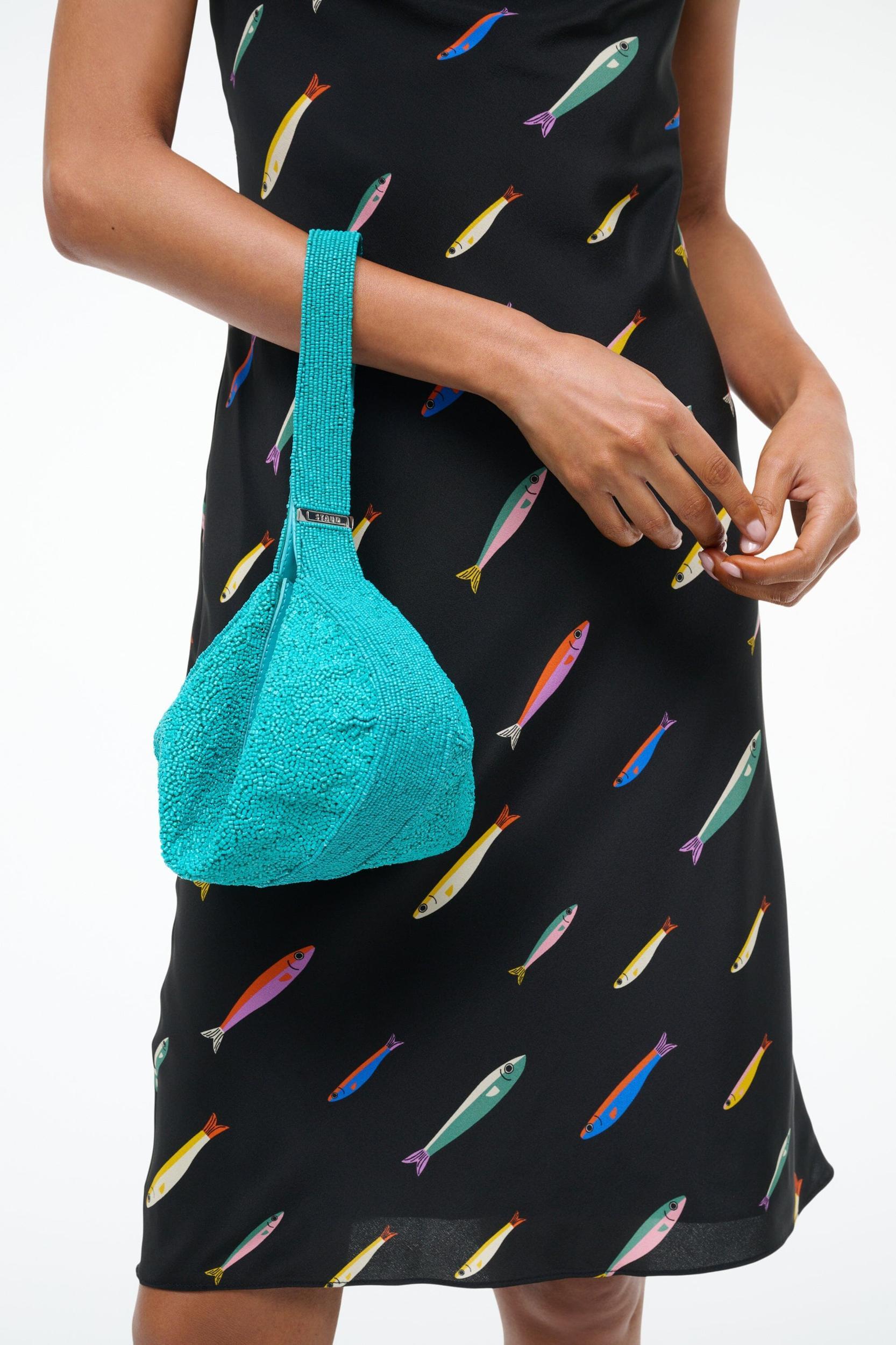 DEMY BEADED SHOULDER BAG | TEAL Product Image