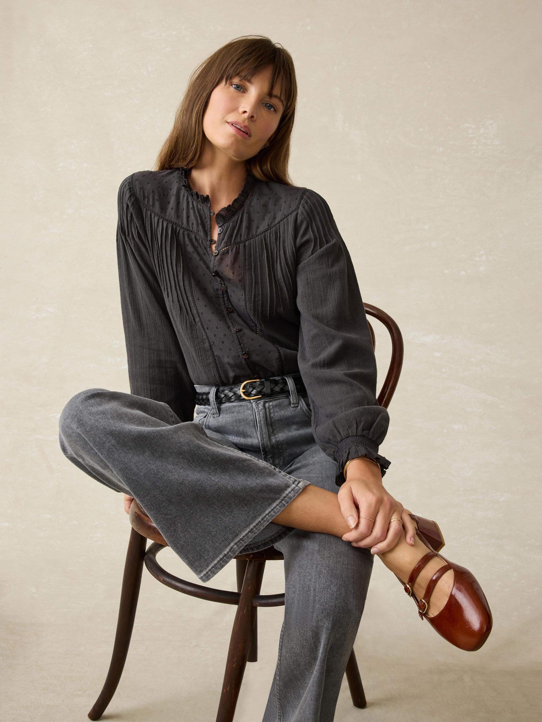 Lily Blouse - Washed Black Female Product Image