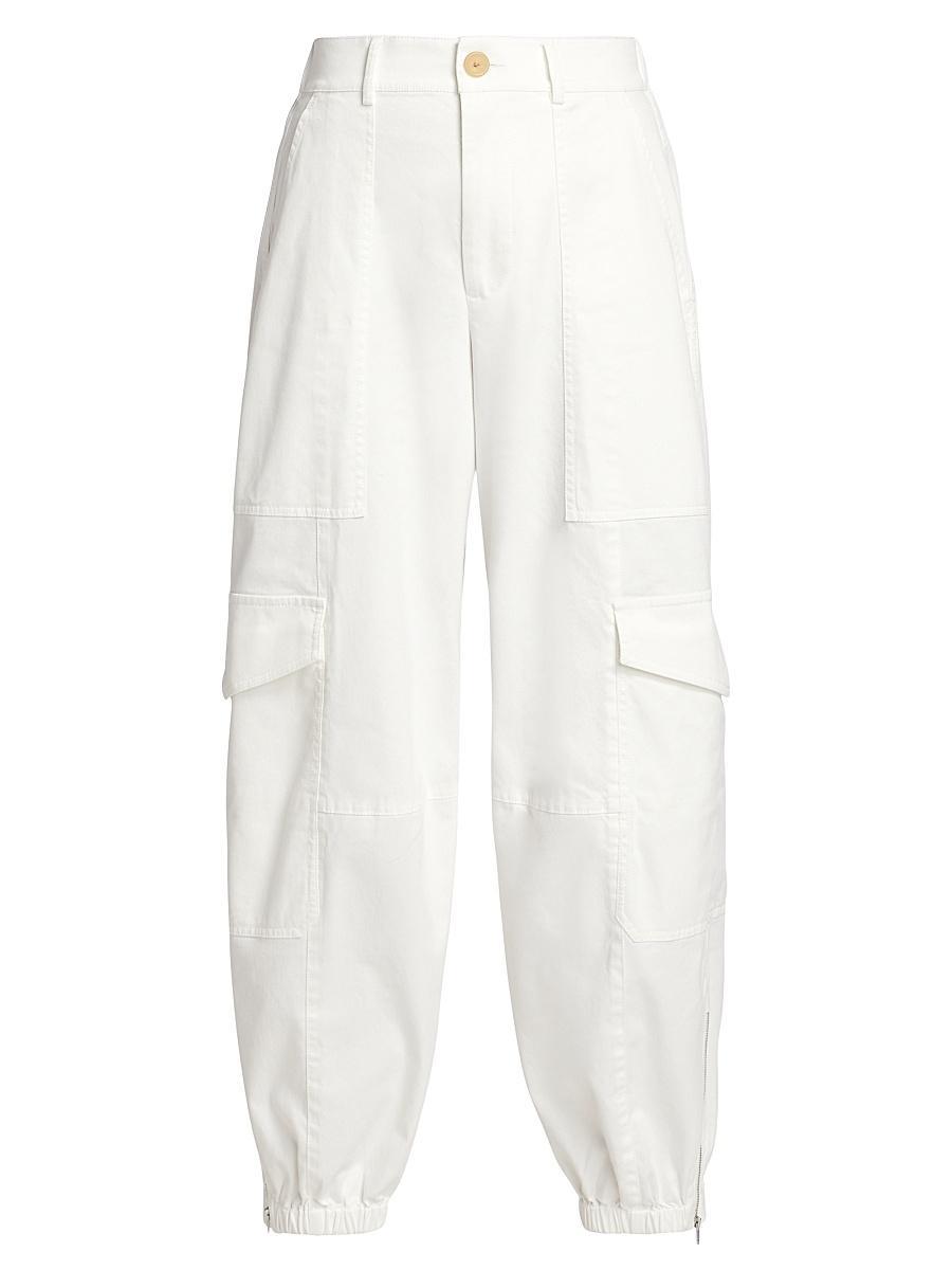 Womens Washed Cotton Twill Cargo Pants Product Image