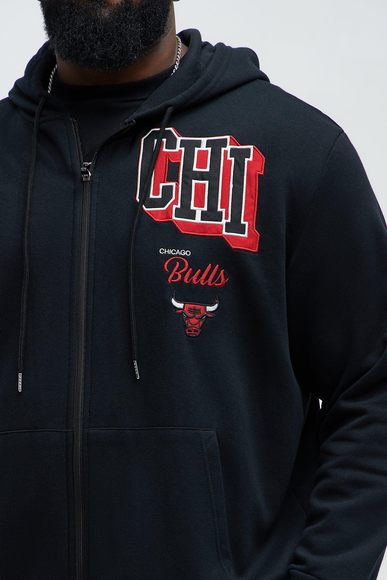 Bulls Bold Zip Up Hoodie - Black Product Image
