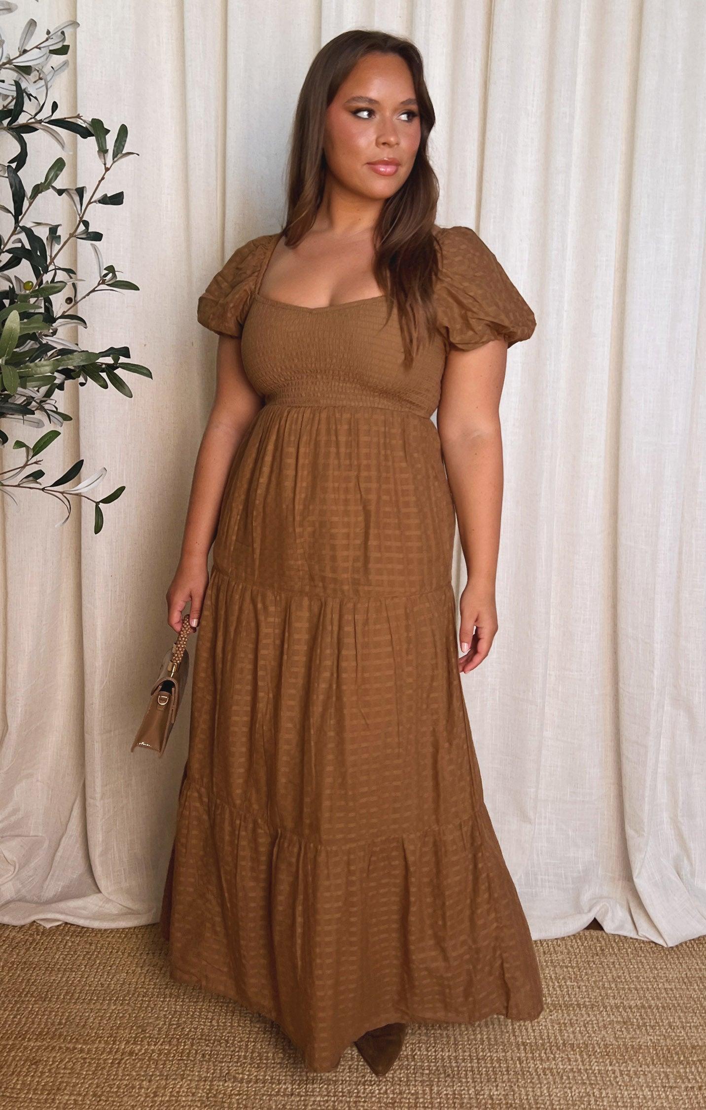 Joanna Maxi Dress ~ Brown Product Image