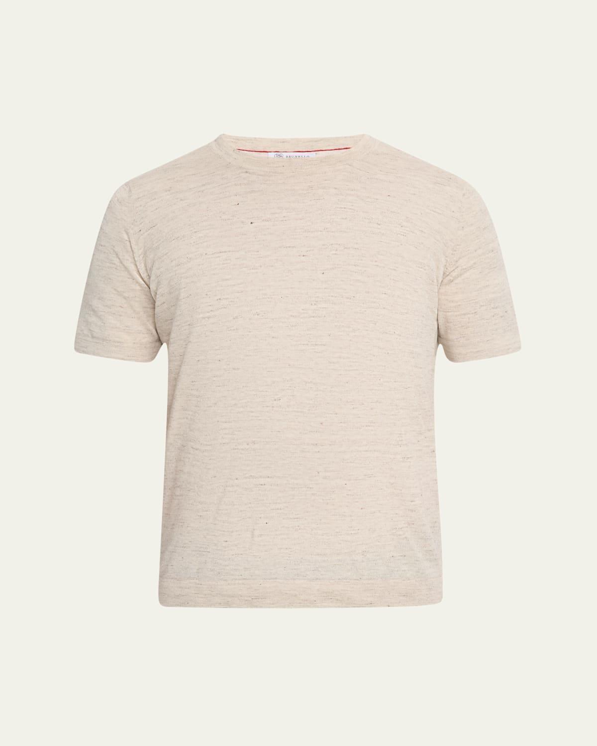 Mens Linen and Cotton Heathered Crewneck T-Shirt Product Image