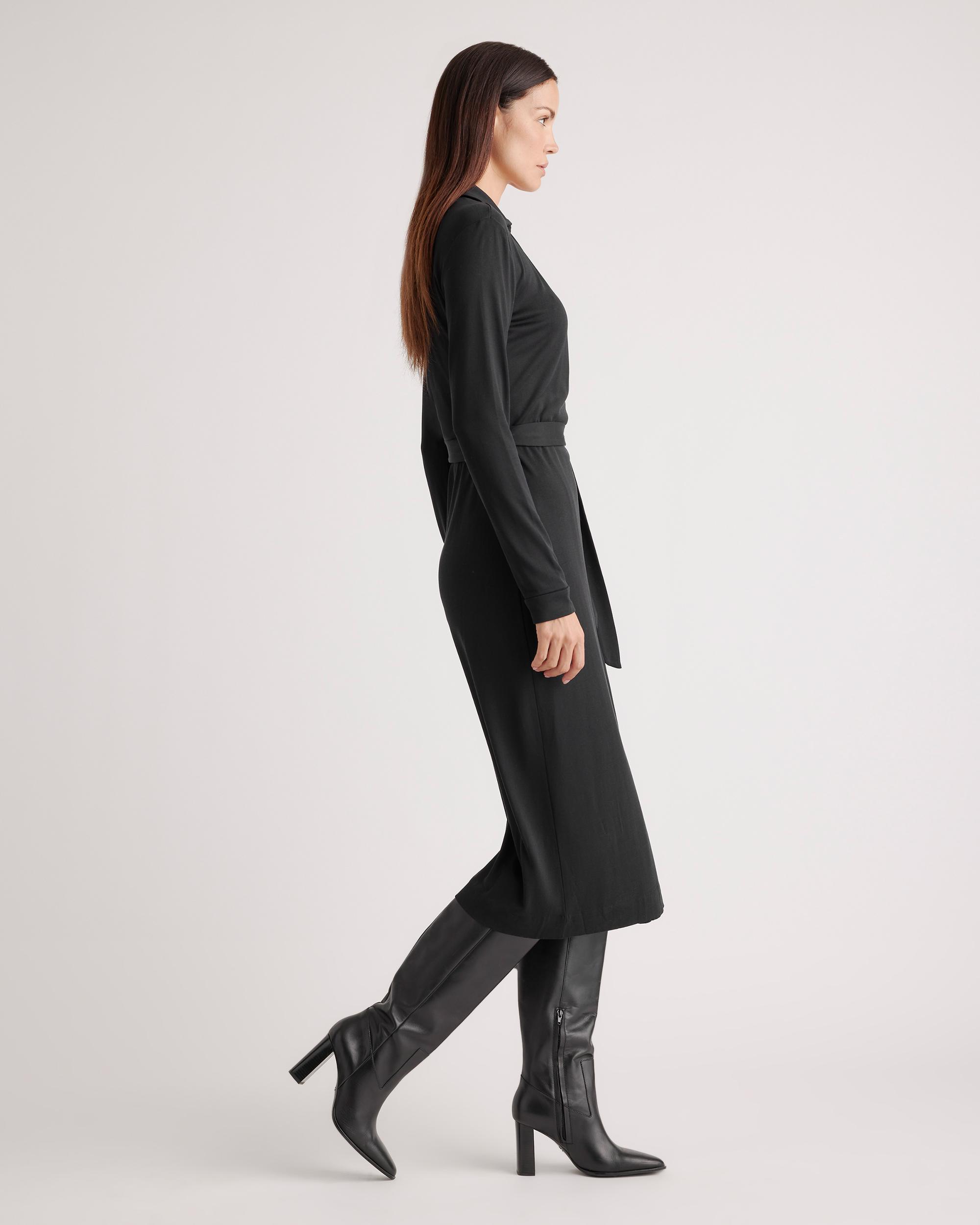 Quince | Women's 100% Silk Jersey Midi Wrap Dress Size XL Product Image