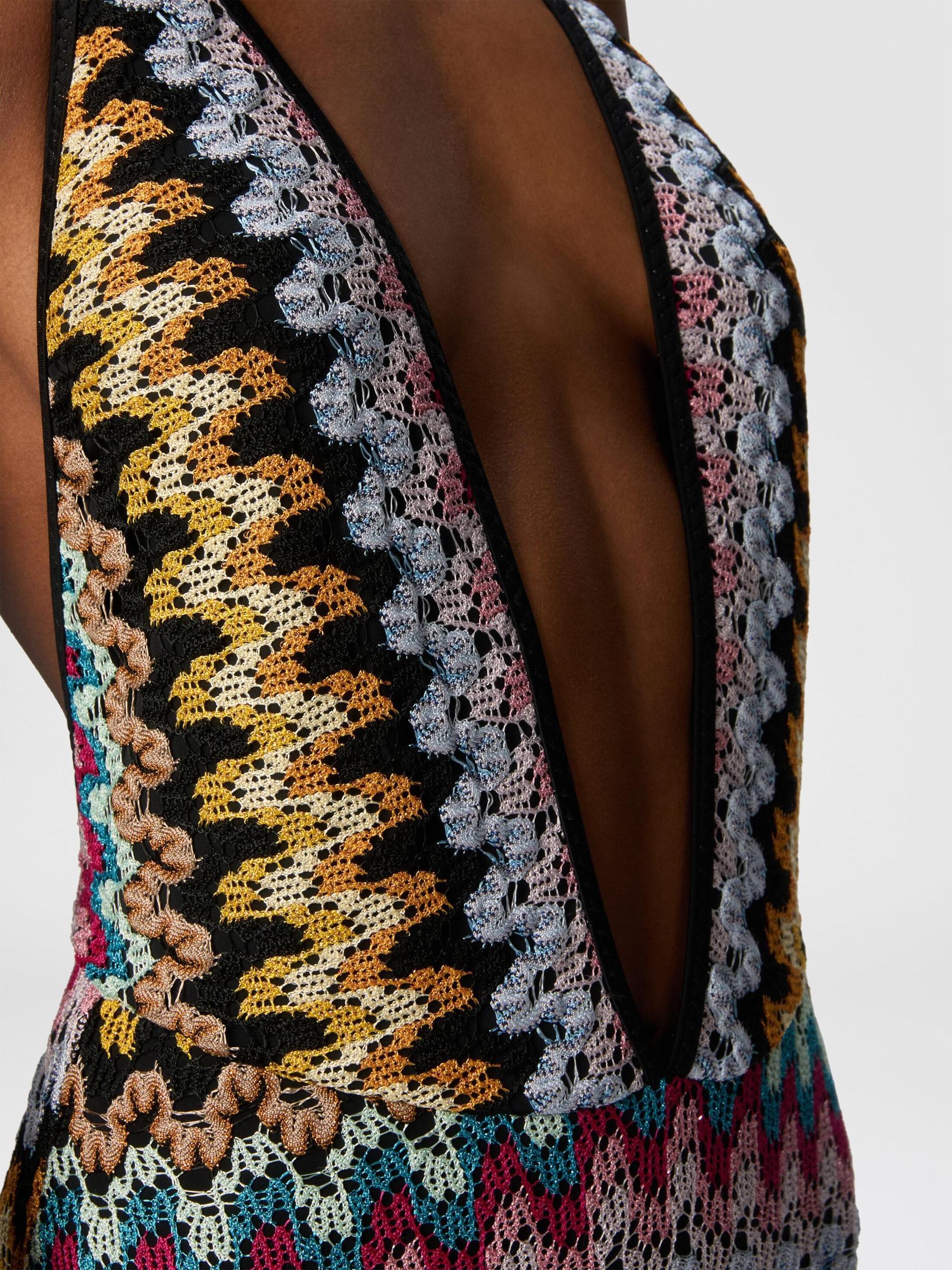 One-piece swimsuit in lamé viscose lace Product Image