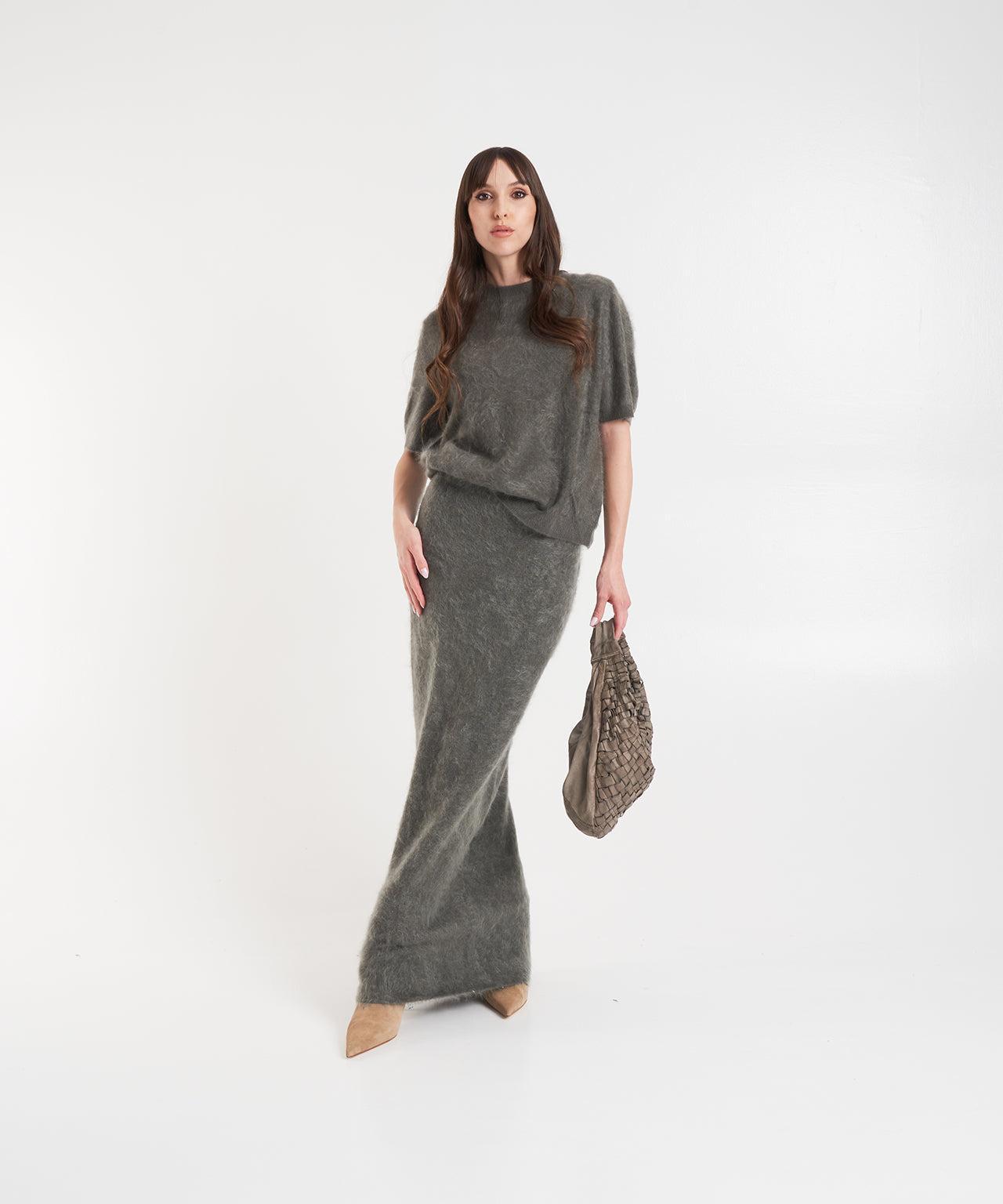 Brushed cashmere t-shirt Product Image