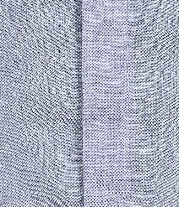 Murano Big & Tall Baird McNutt Linen Classic Fit Mandarin Collar Long Sleeve Woven Shirt Product Image