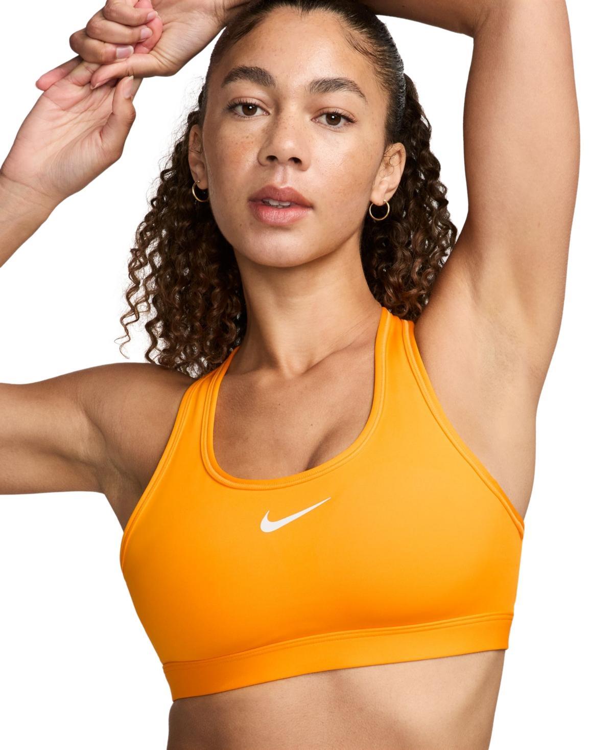 Nike Women's Swoosh Medium Support Sports Bra in White/White Size 2XL 100% Polyester/Spandex Product Image