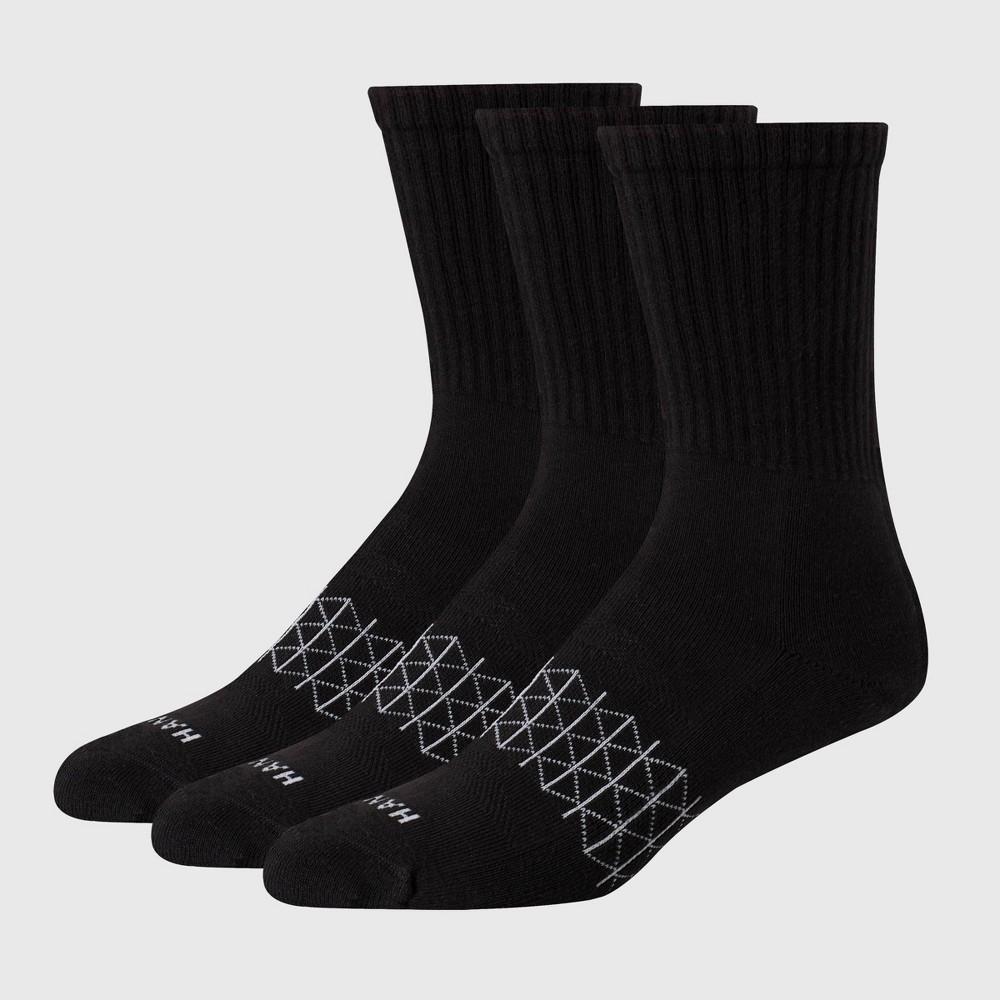 Hanes Mens 3pk Absolute Active Cushioned Crew Socks 6-12: Arch Support Product Image