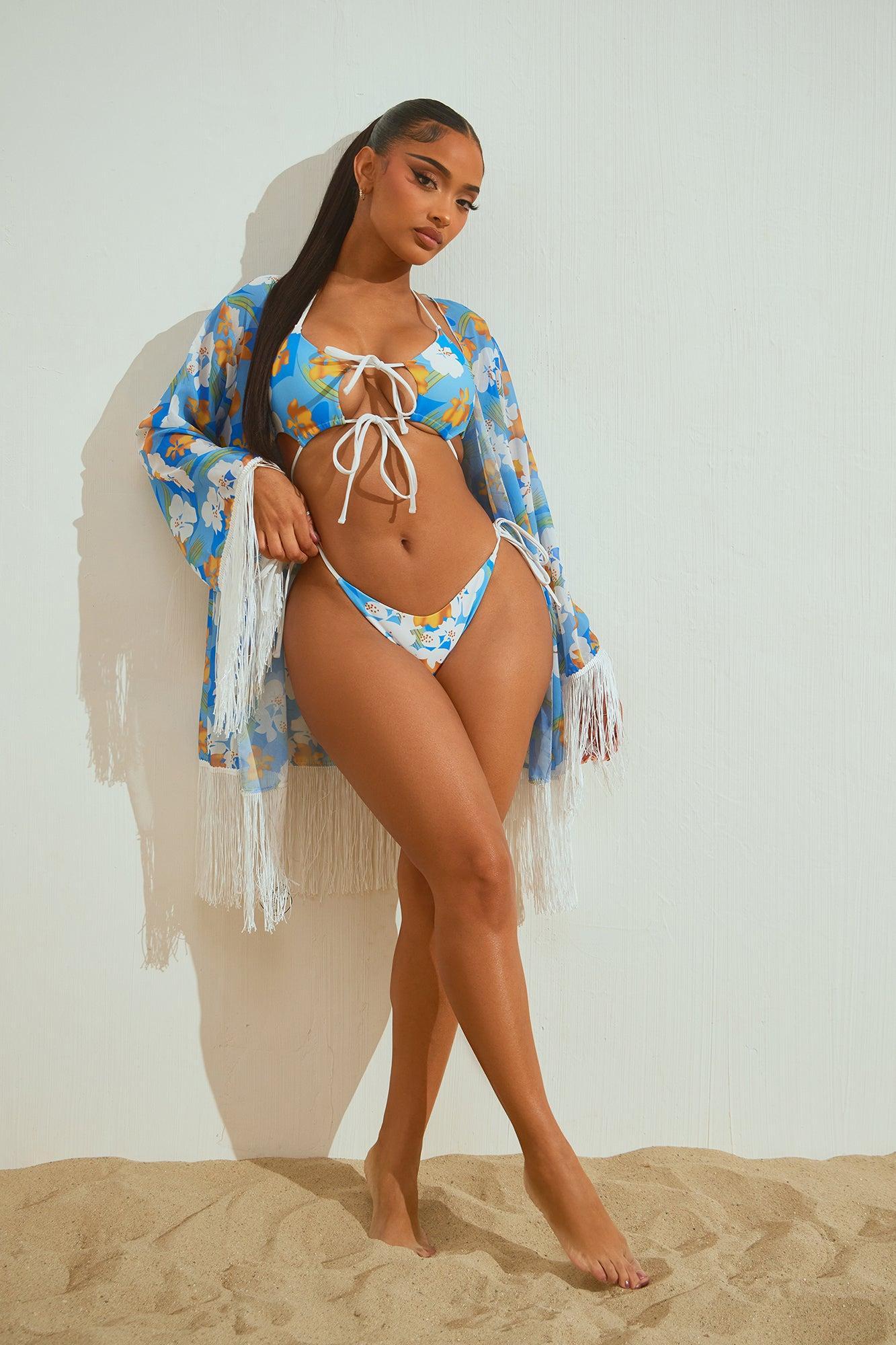 Estella 3 Piece Bikini Set - Blue/combo Product Image