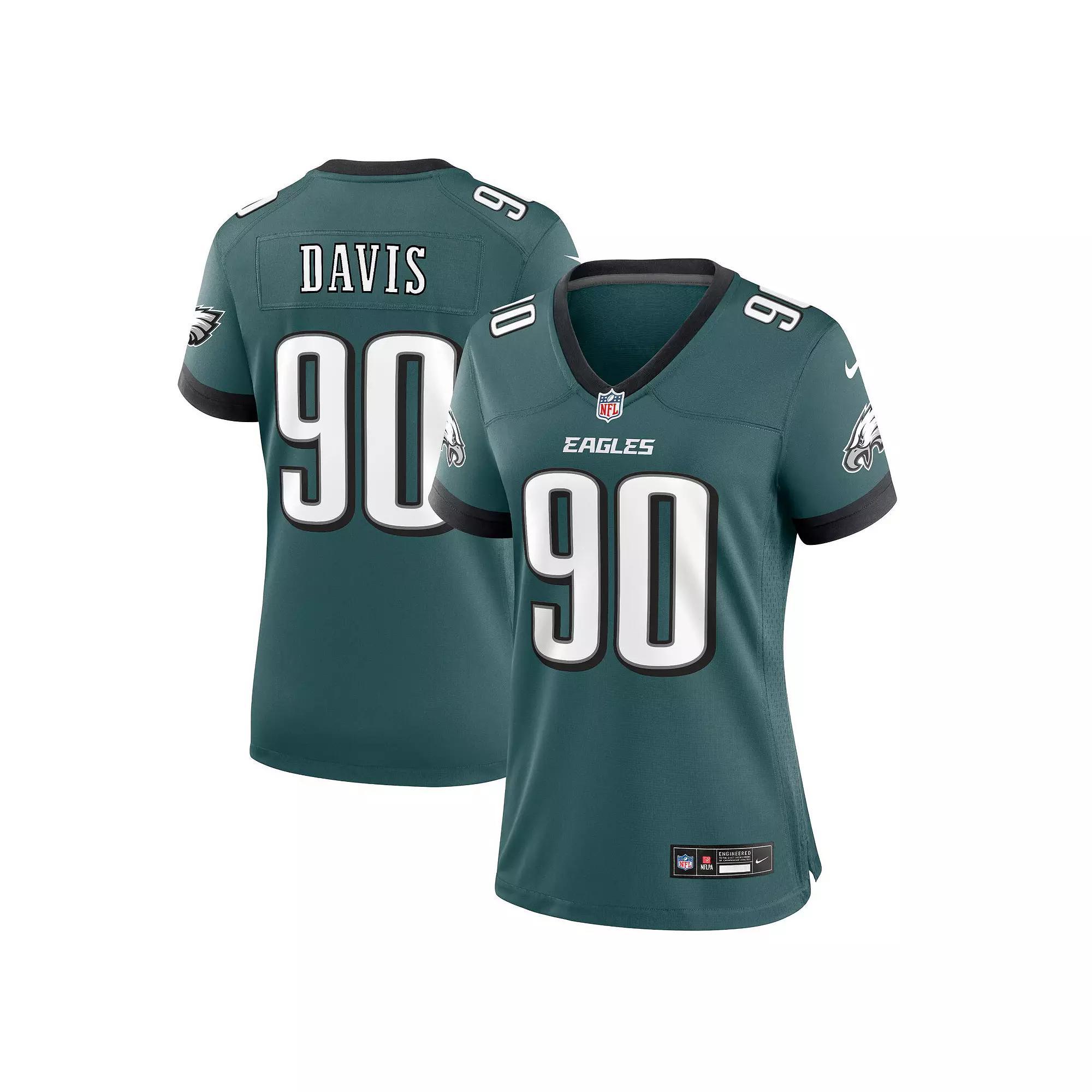 Women's Nike Jordan Davis Midnight Green Philadelphia Eagles Team Game Jersey, Size: 2XL Product Image