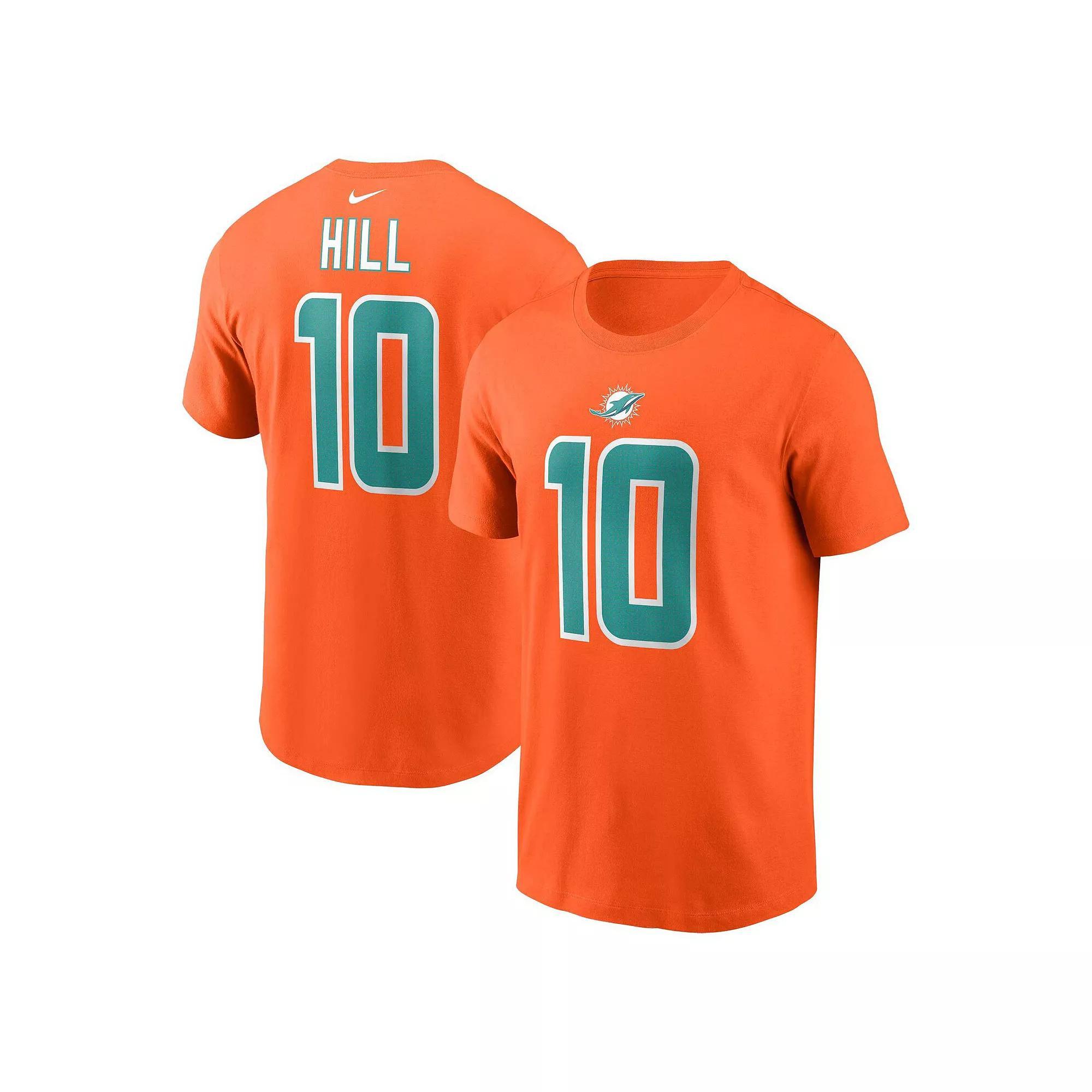 Men's Nike Tyreek Hill Orange Miami Dolphins Player Name & Number T-Shirt, Size: XL Product Image