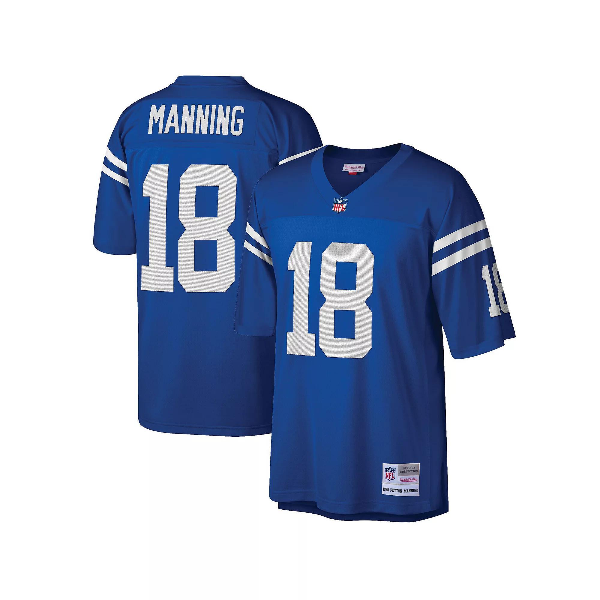 Men's Mitchell & Ness Peyton Manning Royal Indianapolis Colts Big & Tall 1998 Retired Player Replica Jersey, Size: 2XLT, Blue Product Image