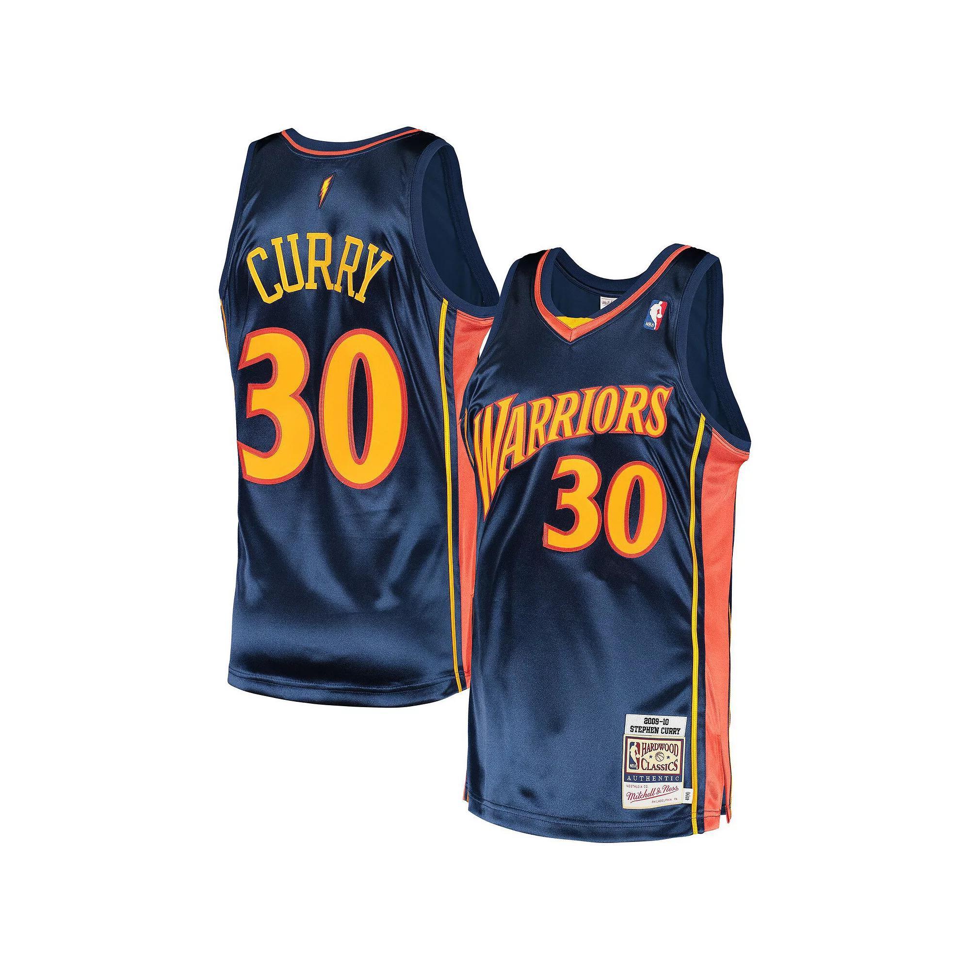 Men's Mitchell & Ness Stephen Curry Navy Golden State Warriors 2009 Hardwood Classics Authentic Jersey, Size: 60, Blue Product Image