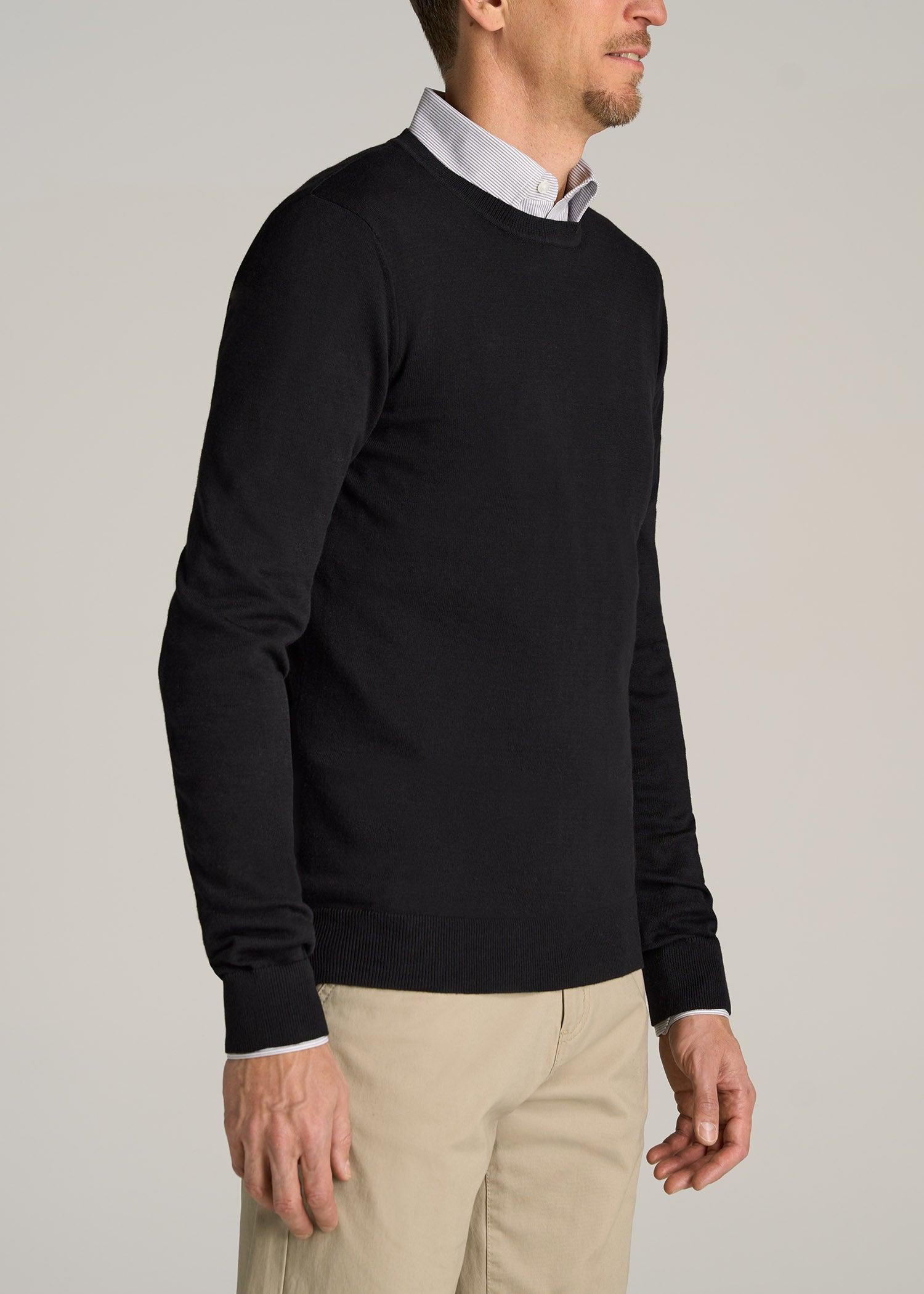 Everyday Crewneck Tall Men's Sweater in Black Product Image