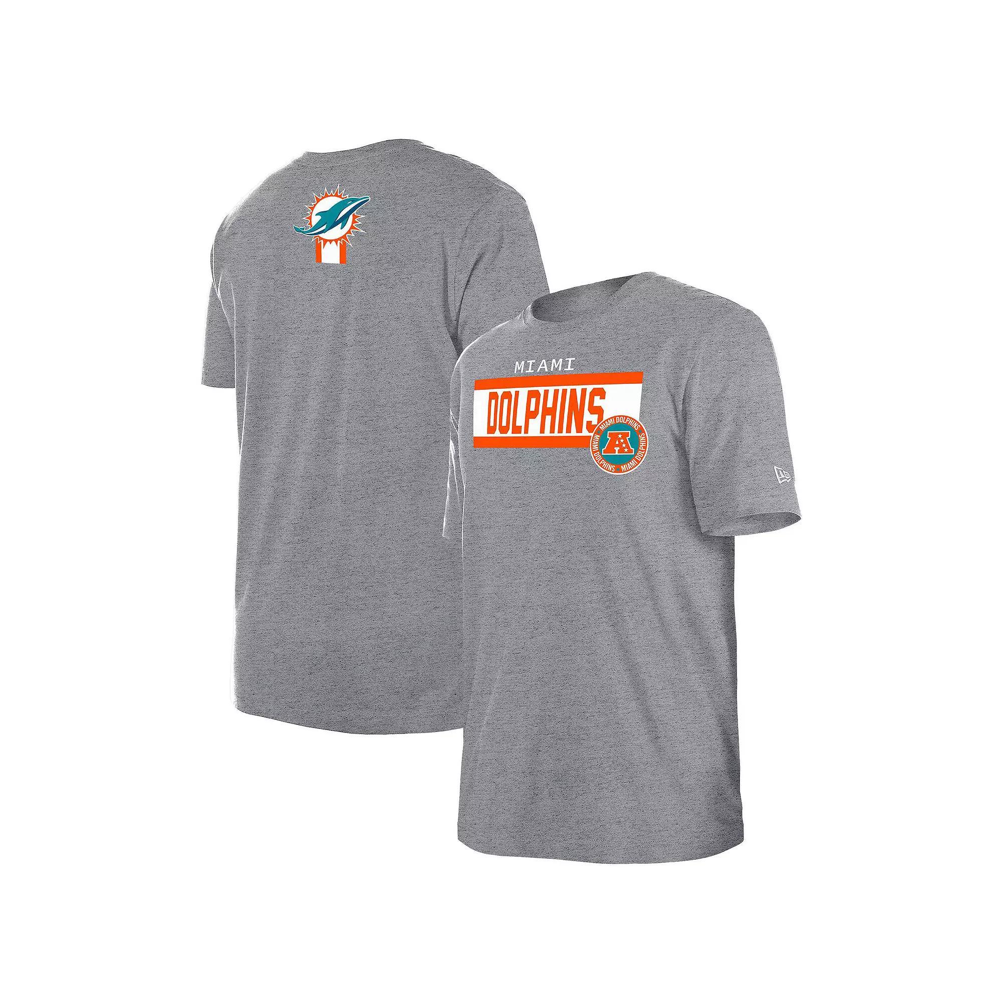 Men's New Era  Grey Miami Dolphins 3rd Down Domestic T-Shirt, Size: Small Product Image