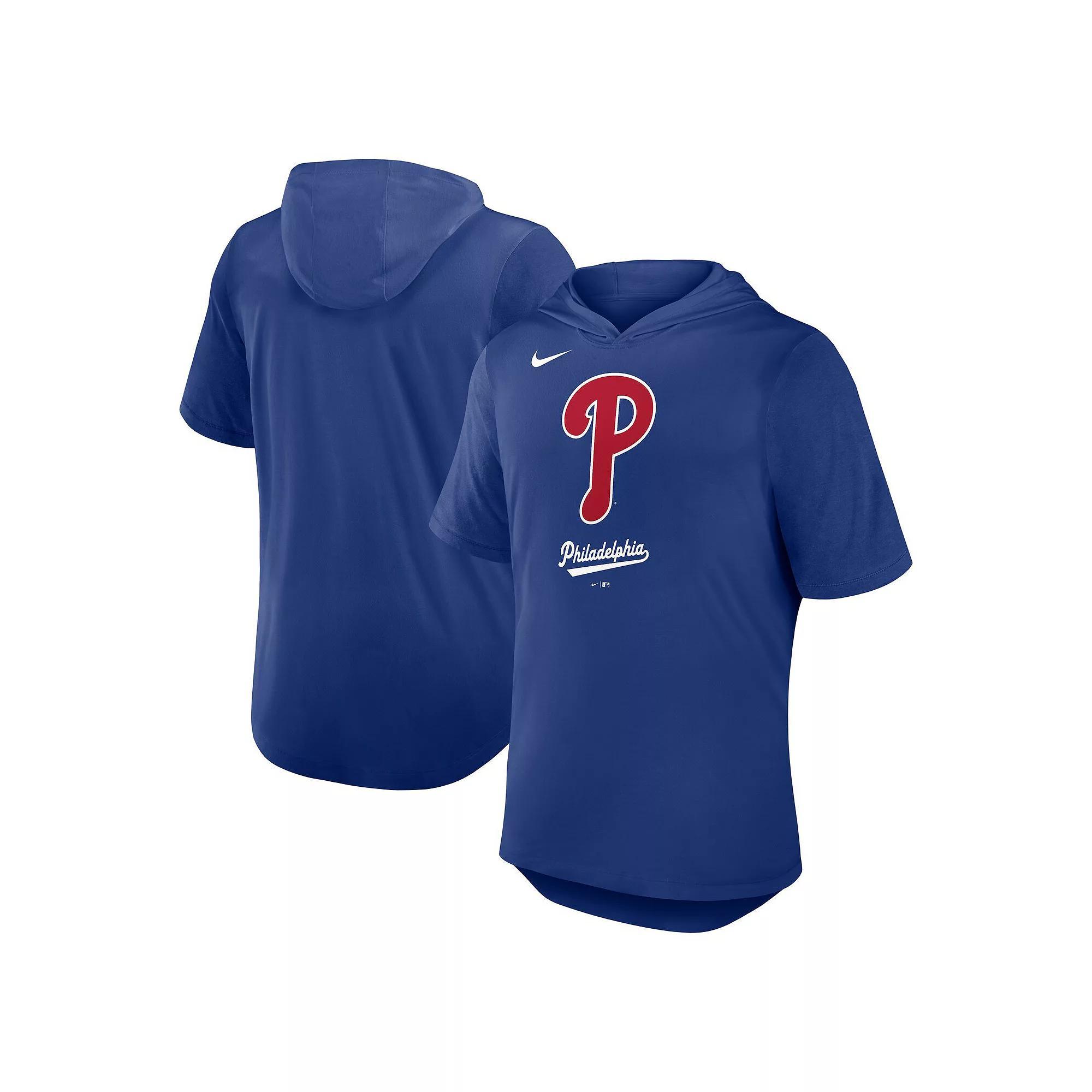 Men's Nike Royal Philadelphia Phillies Tri-Blend Performance Hoodie T-Shirt, Size: Large, Blue Product Image