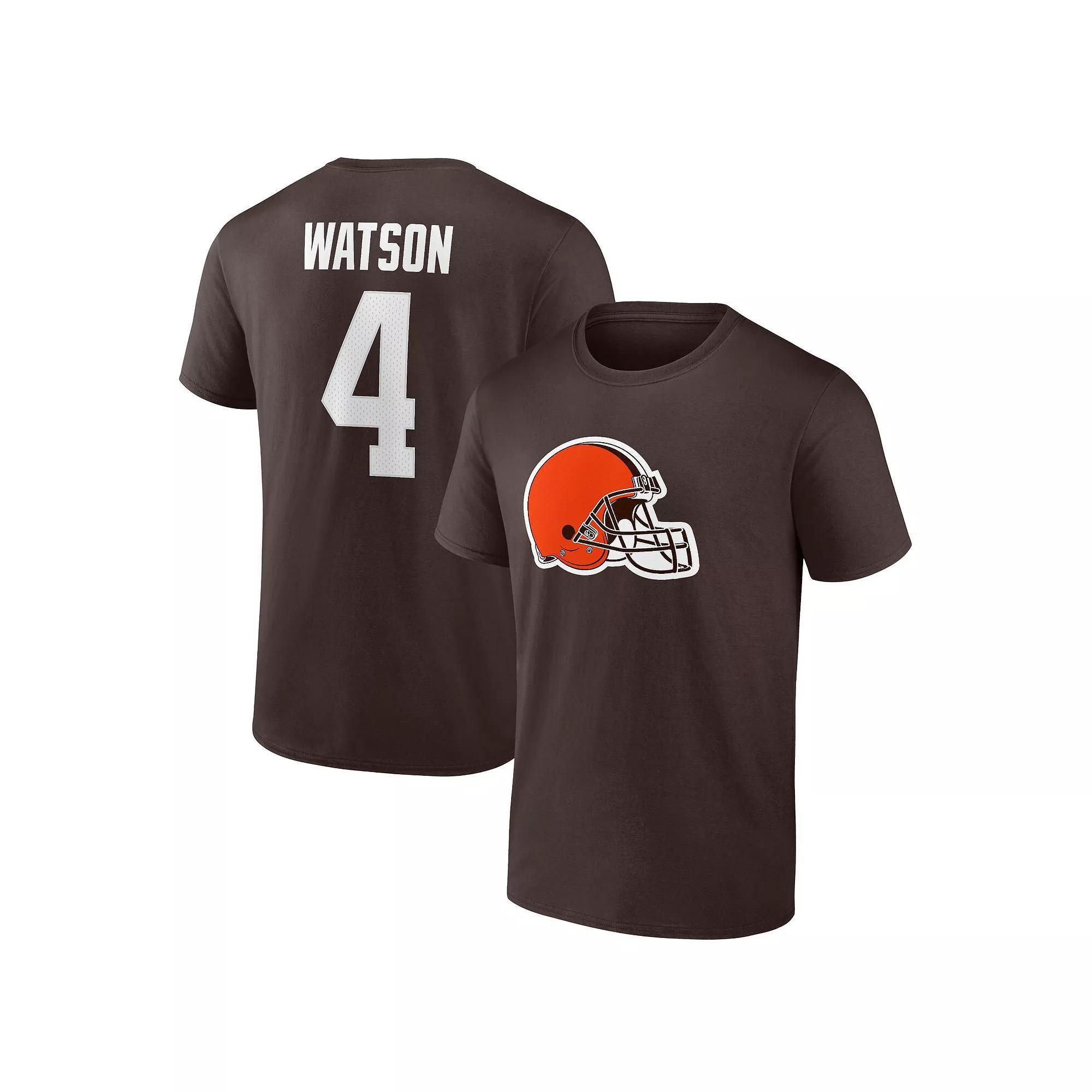 Men's Fanatics Branded Deshaun Watson Brown Cleveland Browns Player Icon Name & Number T-Shirt, Size: 2XL Product Image