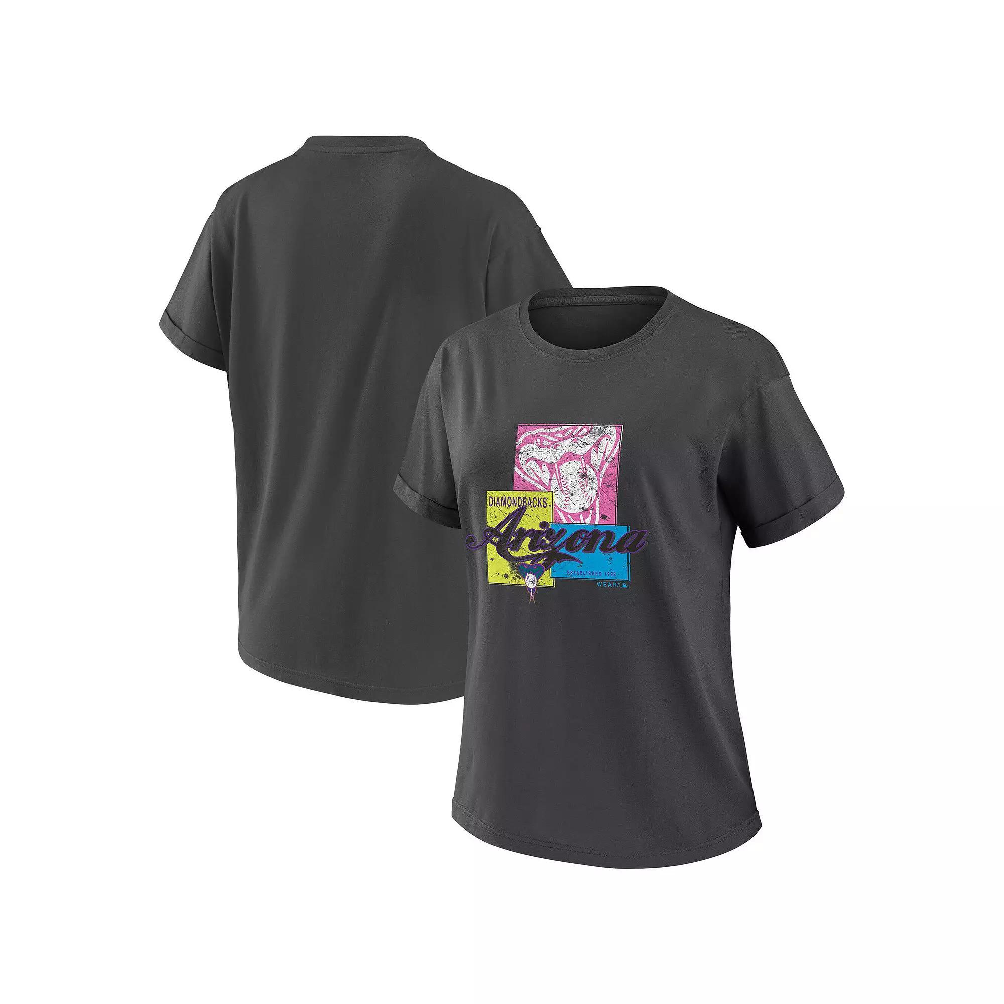Women's WEAR by Erin Andrews Charcoal San Francisco Giants Domestic Box Color Boyfriend T-Shirt, Size: XS Product Image