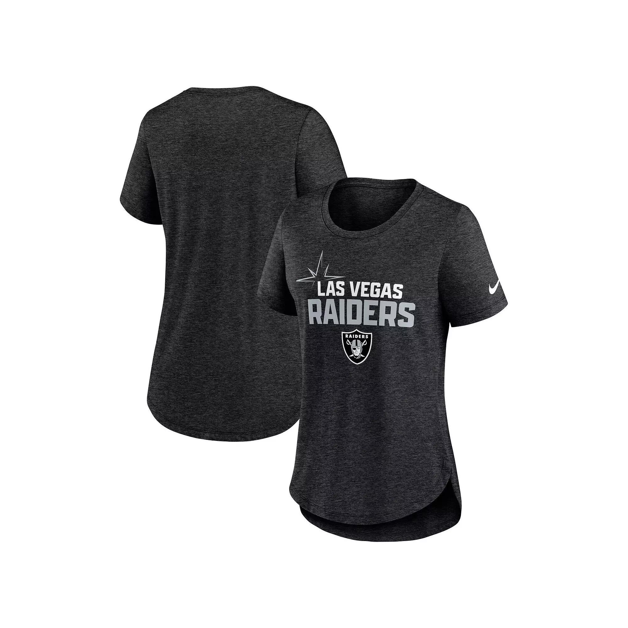 Women's Nike Heather Black Las Vegas Raiders Local Fashion Tri-Blend T-Shirt, Size: XS, Lvr Charco Product Image