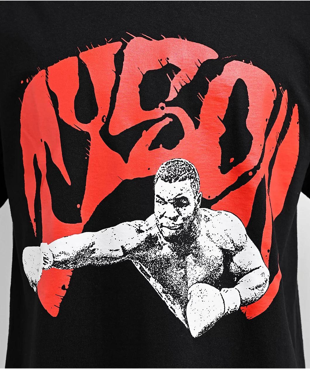 Mike Tyson Metal Logo Cross Black T-Shirt Product Image