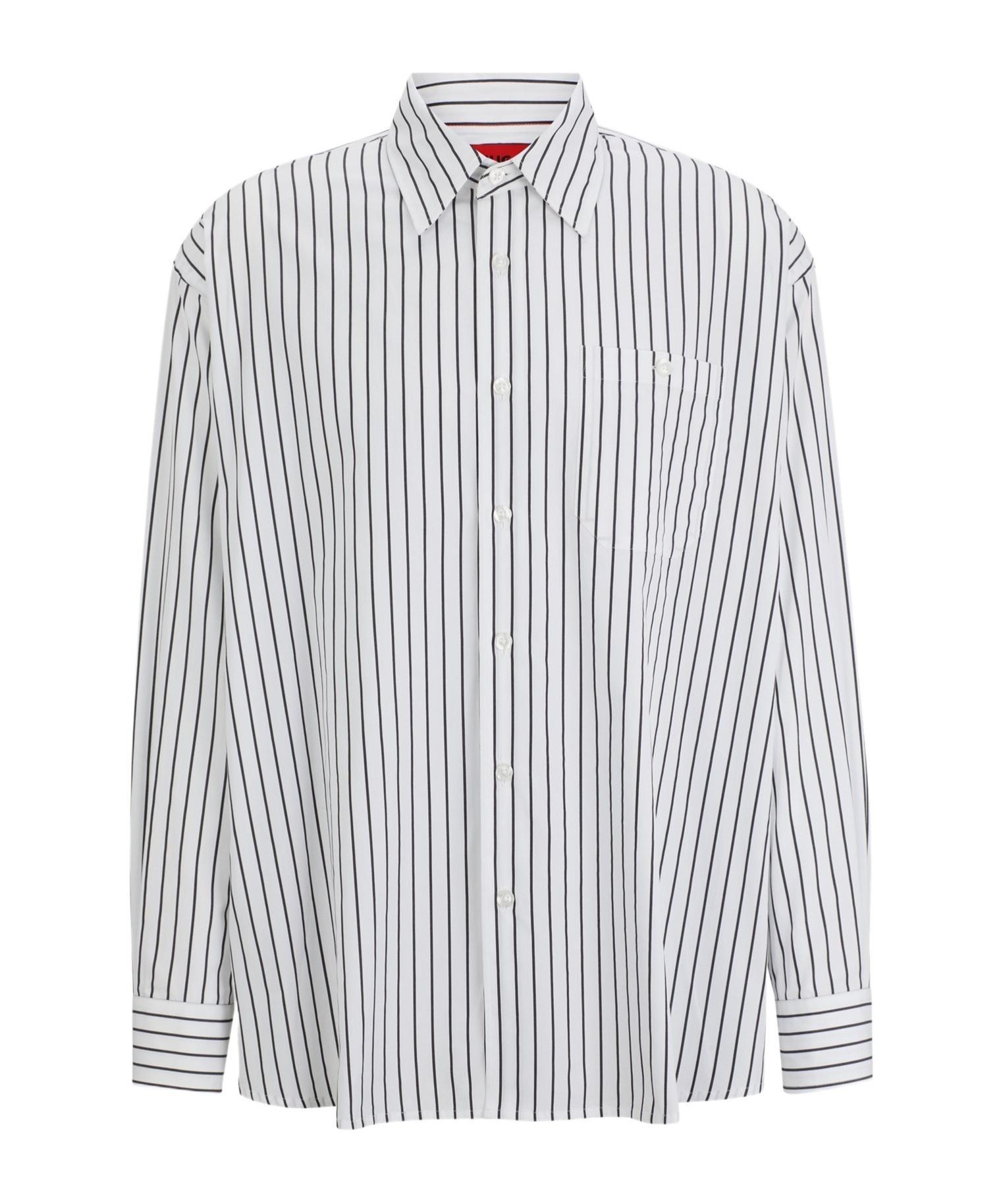 Oversize-fit shirt in striped cotton poplin Product Image