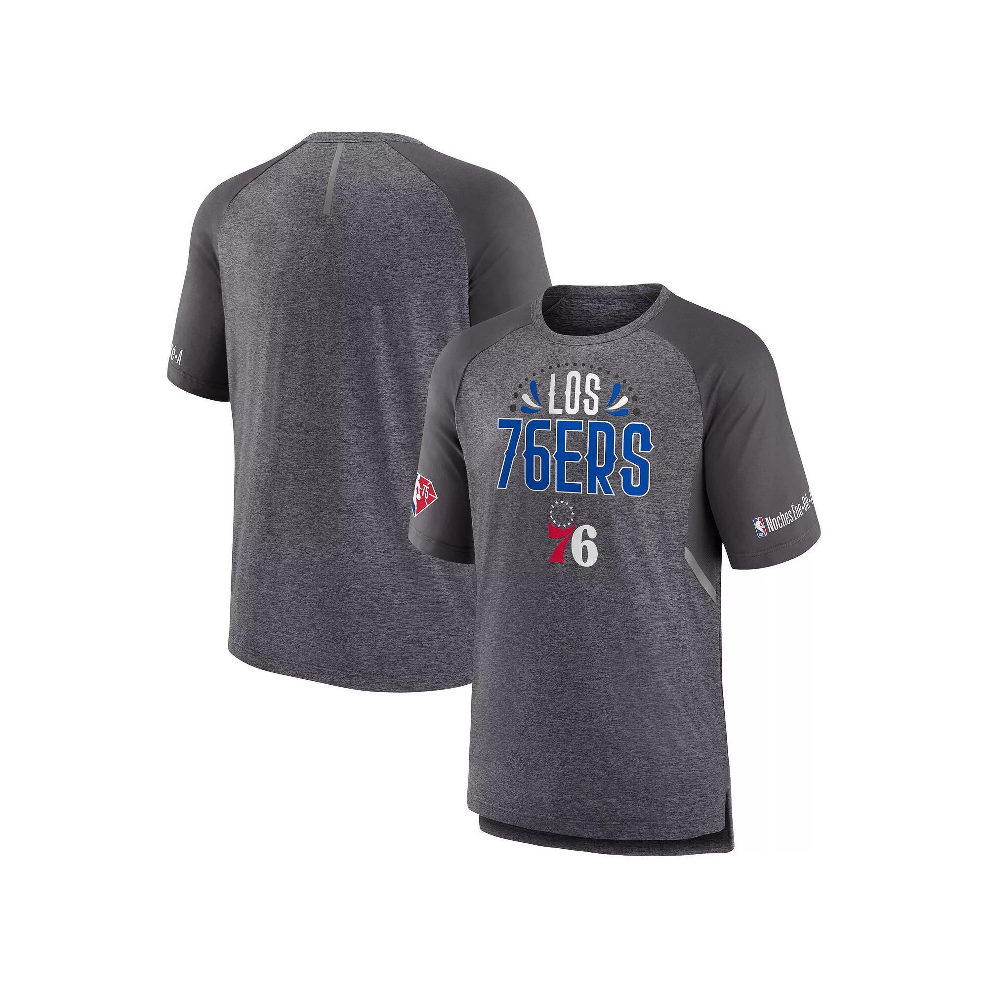 Men's Fanatics Branded Heathered Gray Orlando Magic 2022 Noches Ene-Be-A Core Shooting Raglan T-Shirt, Size: Medium, Mag Grey Product Image