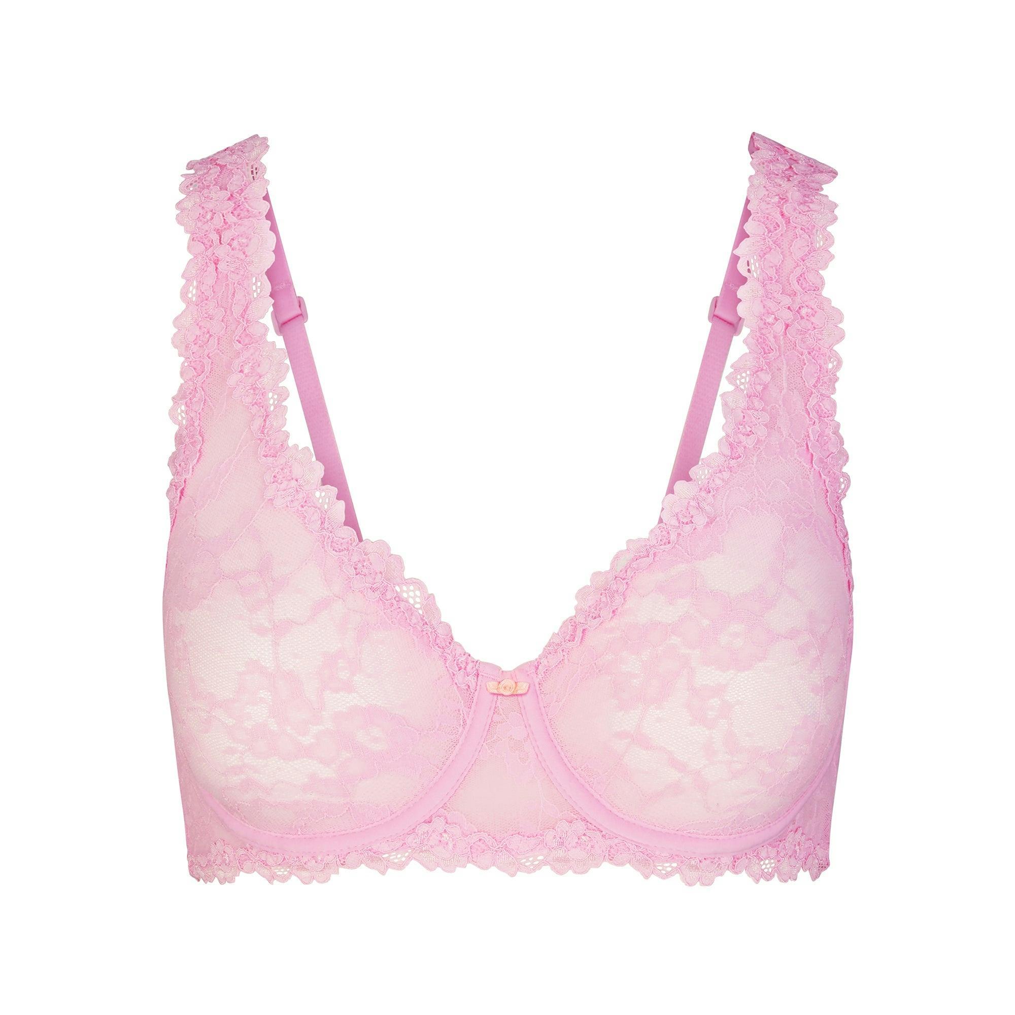 STRETCH LACE UNLINED FULL COVERAGE BRA | COTTON CANDY Product Image