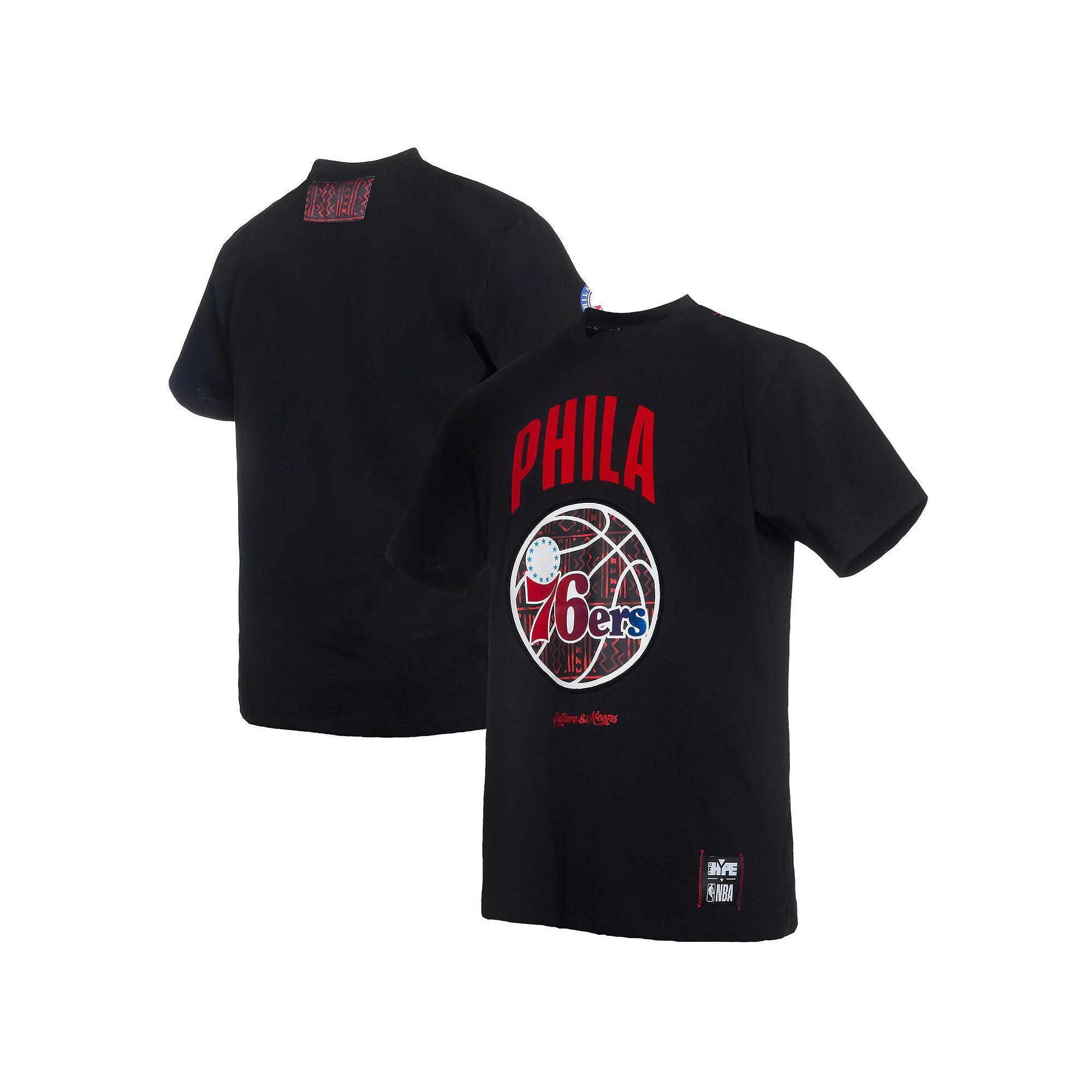 Men's NBA x Two Hype  Black Philadelphia 76ers Culture & Hoops Collection Premium T-Shirt, Size: Medium, 76r Black Product Image