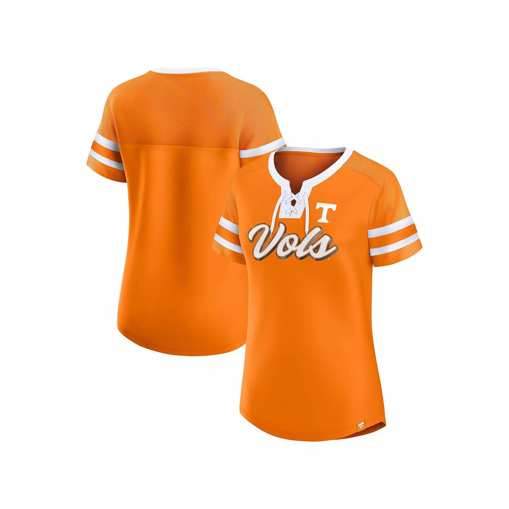 Women's Fanatics  Tennessee Orange Tennessee Volunteers Iconic Athena Lace-Up T-Shirt, Size: Large Product Image