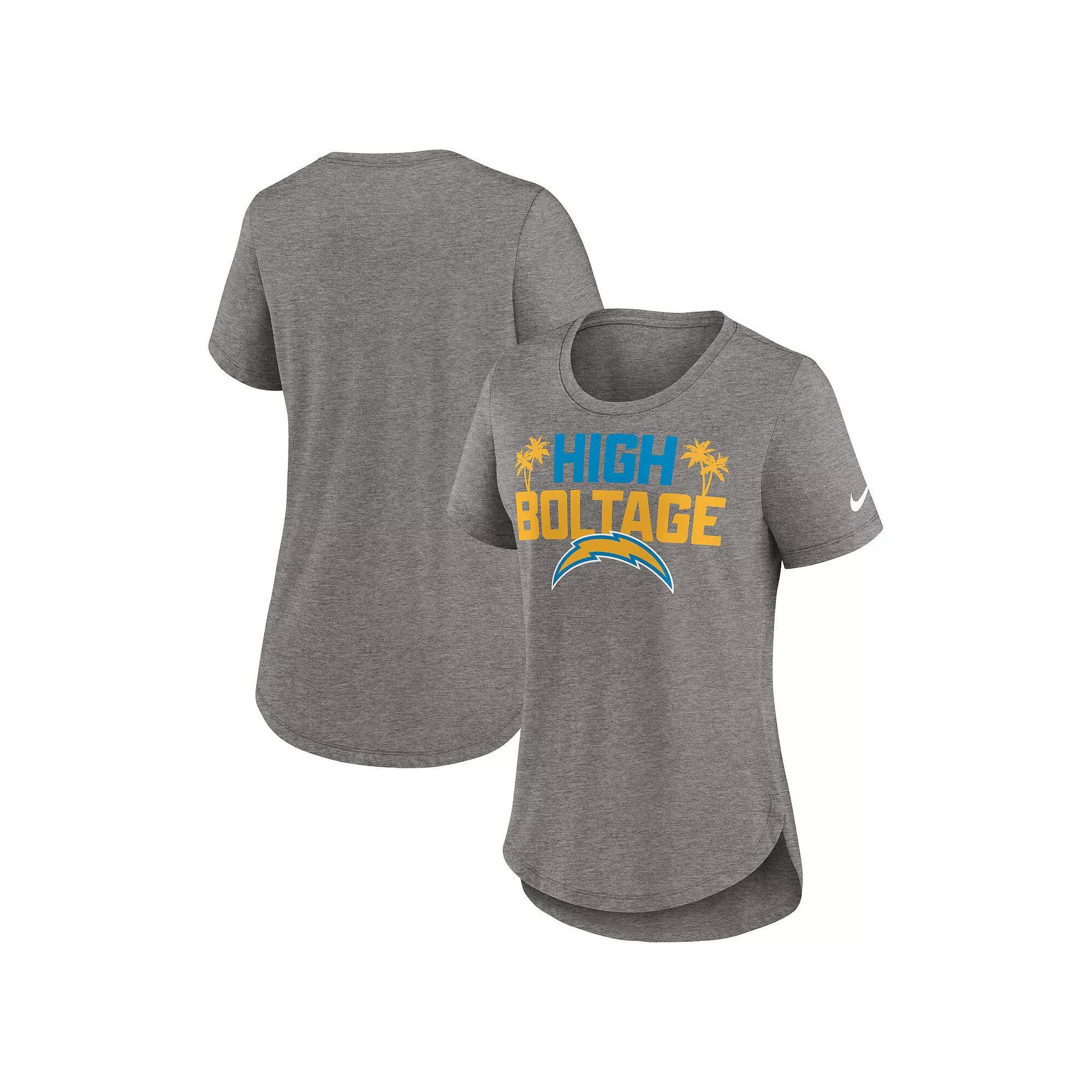 Women's Nike Heather Charcoal Los Angeles Rams Local Fashion Tri-Blend T-Shirt, Size: Large Product Image