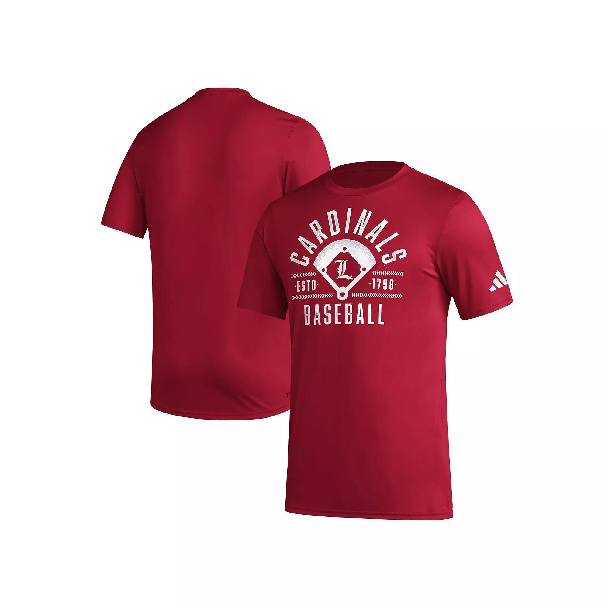 Men's adidas Red Louisville Cardinals Exit Velocity Baseball Pregame AEROREADY T-Shirt, Size: XL Product Image