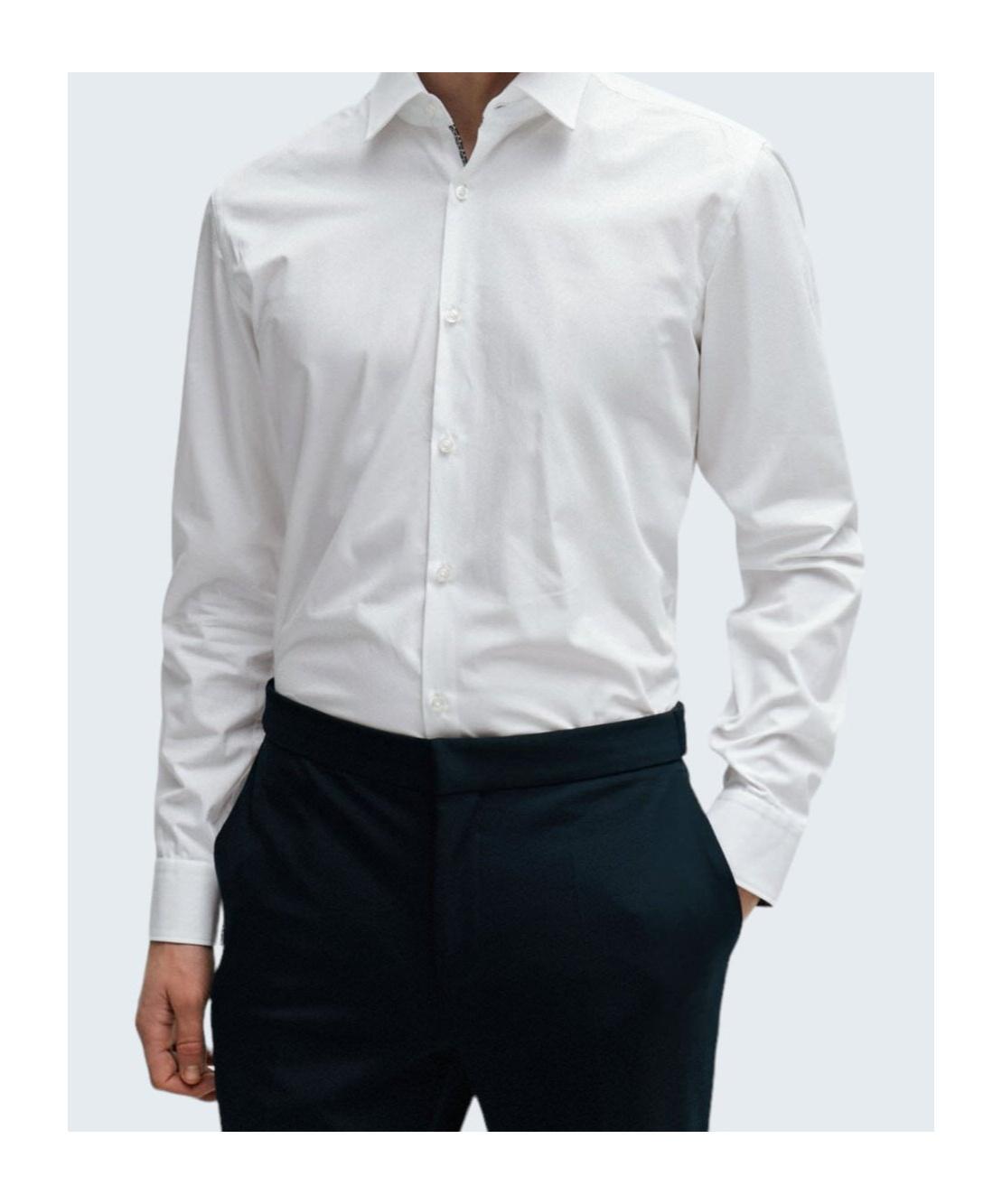 HUGO BOSS Slim-fit Shirt In Stretch-linen Chambray In White Product Image